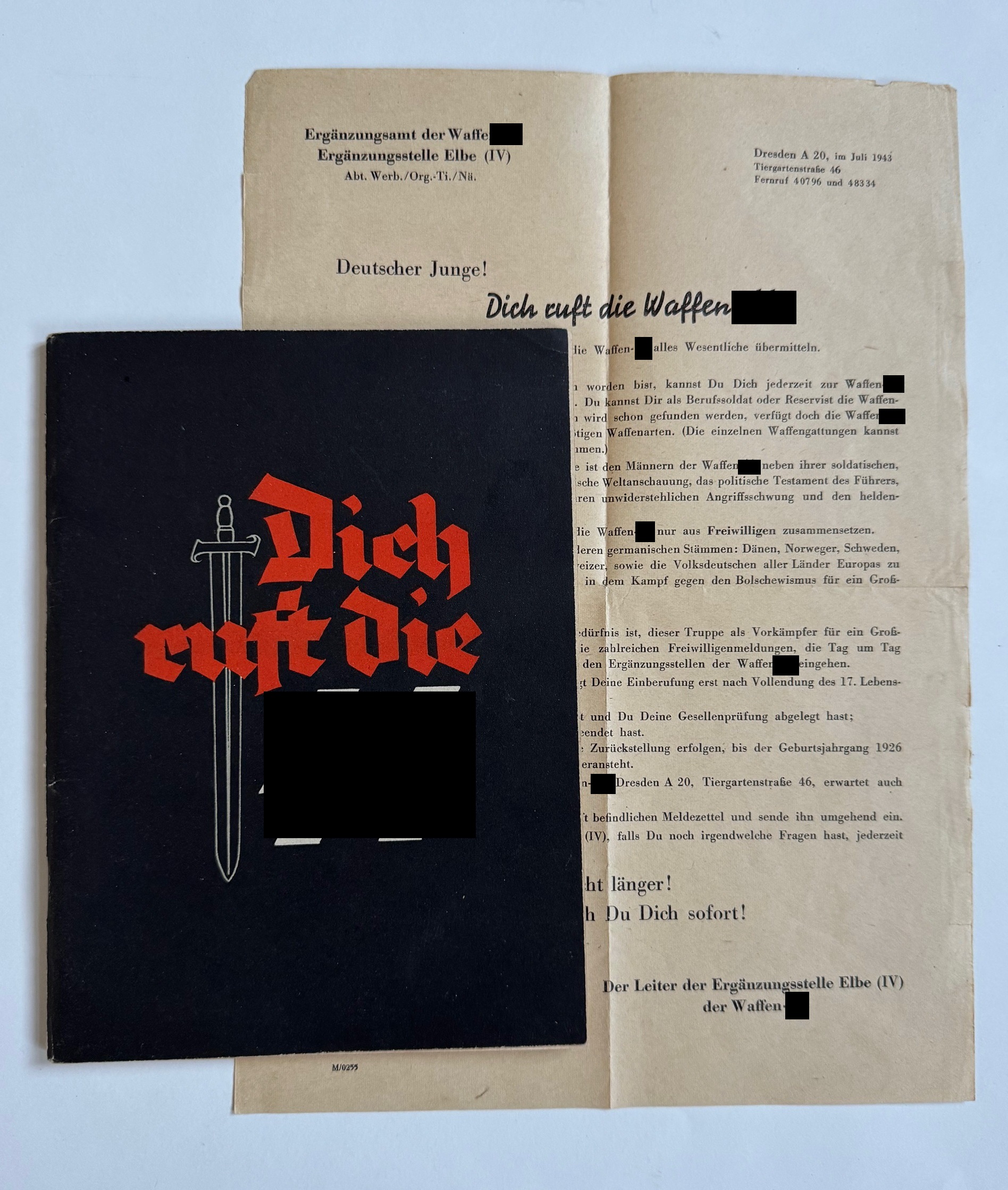 Waffen-SS, Werbeheft Dich ruft die SS + Übersendungsschreiben Ergänzungsamt der Waffen-SS Ergänzungsstelle Elbe (1) Waffen-SS, Werbeheft " Dich ruft die SS " + Übersendungsschreiben Ergänzungsamt der Waffen-SS Ergänzungsstelle Elbe – Bild 1