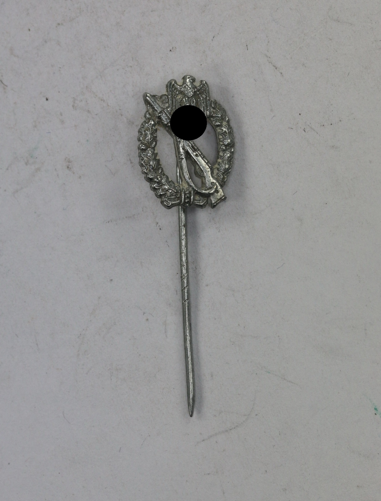 16 MM Miniatur Infanterie Sturmabzeichen in Silber, Eisen (!) – Bild 1