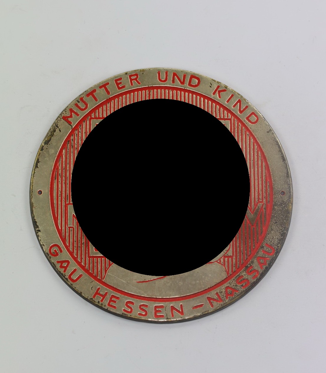 Nationalsozialistische-Volkswohlfahrt (NSV), Blecht Plakette Mutter und Kind Gaus Hessen - Nassau (1) Nationalsozialistische-Volkswohlfahrt (NSV), Blecht Plakette "Mutter und Kind Gaus Hessen - Nassau" – Bild 1