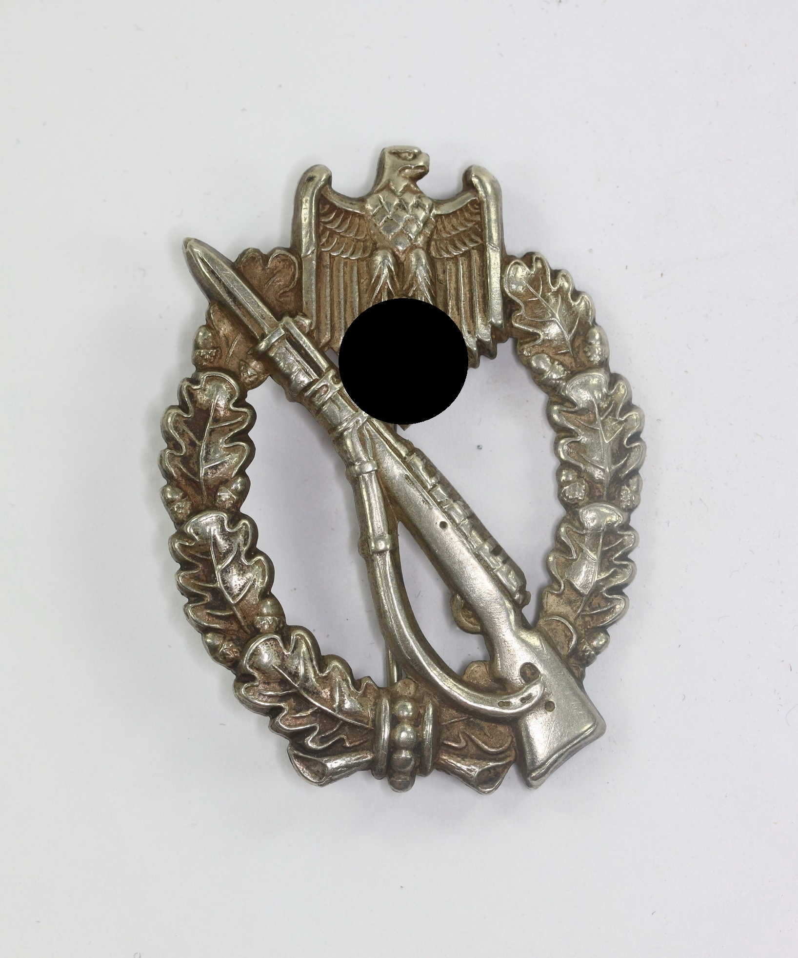  Infanterie Sturmabzeichen in Silber, E. Ferd Wiedmann, Frankfurt a. Main. Neusilber – Bild 1