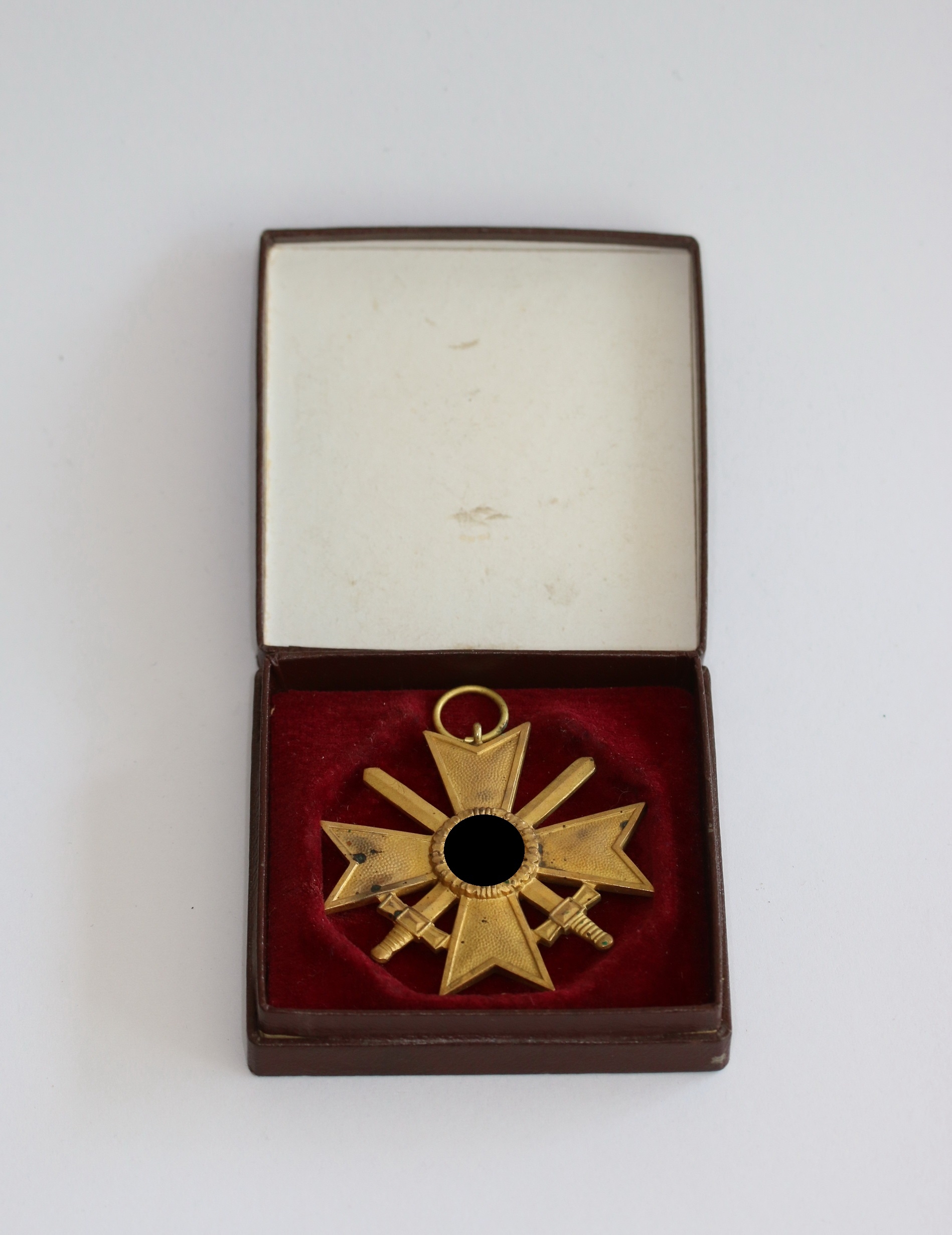 _kriegsverdienstkreuz_2 Kriegsverdienstkreuz 2. Klasse mit Schwertern, Buntmetall, im LDO Etui 1. Form (!) – Bild 1