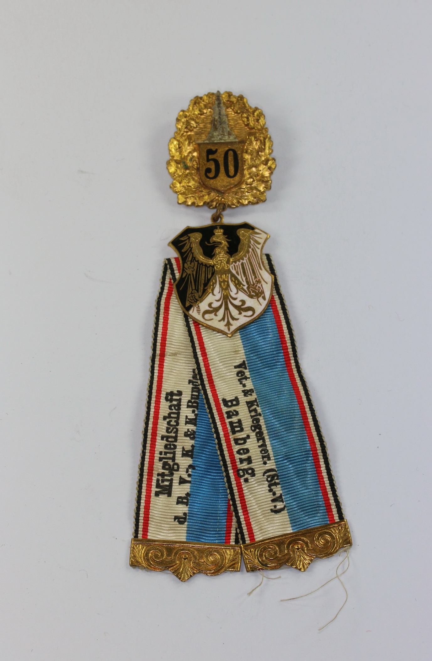 Badge for 50 Years Membership in the Warrior Association Kyffhäuser Group Bamberg. – Bild 1