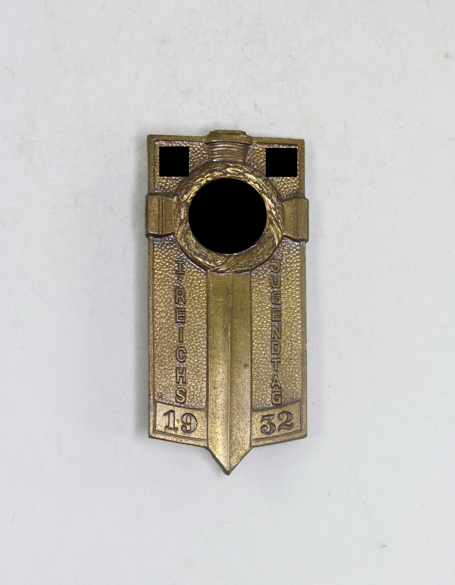 Abzeichen, I NS Reichs Jugendtag 1932 in Bronze, Hst. Hoffstätter Bonn Ges. Gesch. – Bild 1