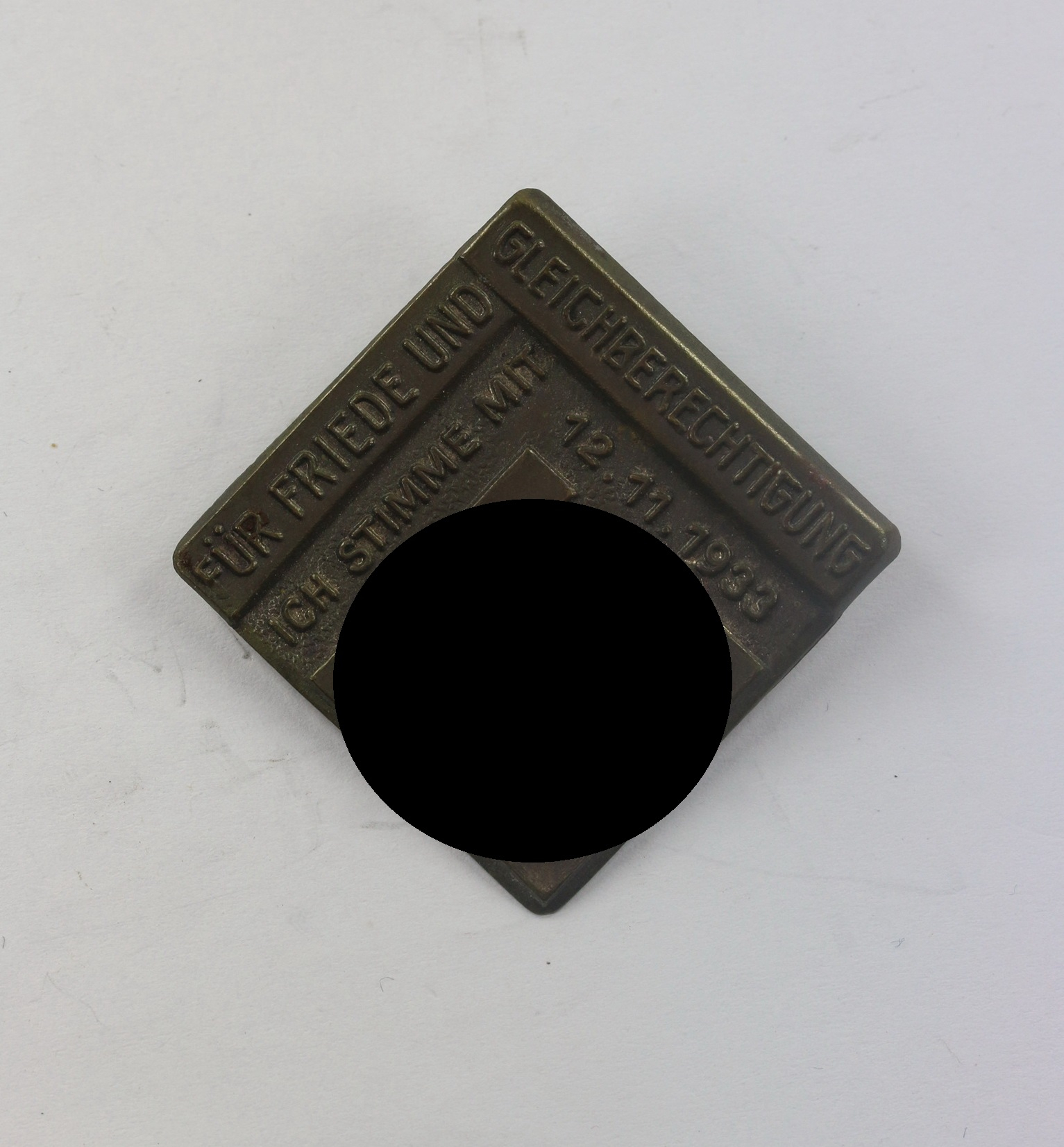 Day Badge, Ja! Für Frieden und Gleichberechtigung Ich stimme mit Ja! 12.11.1933 – Bild 1