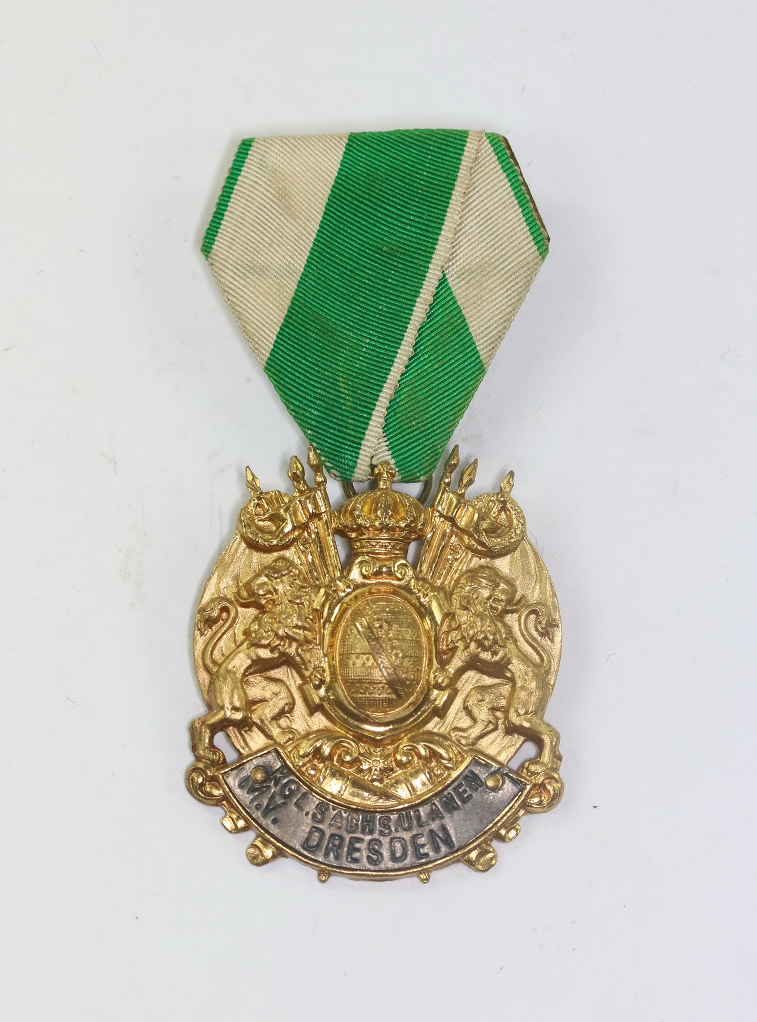 abzeichen_kgl Abzeichen, KGL. Sächs. Ulannen K.V. Dresden (Königlich Sächsischer Ulanen Krieger Verein Dresden), Hst. Glaser & Sohn Dresden – Bild 1