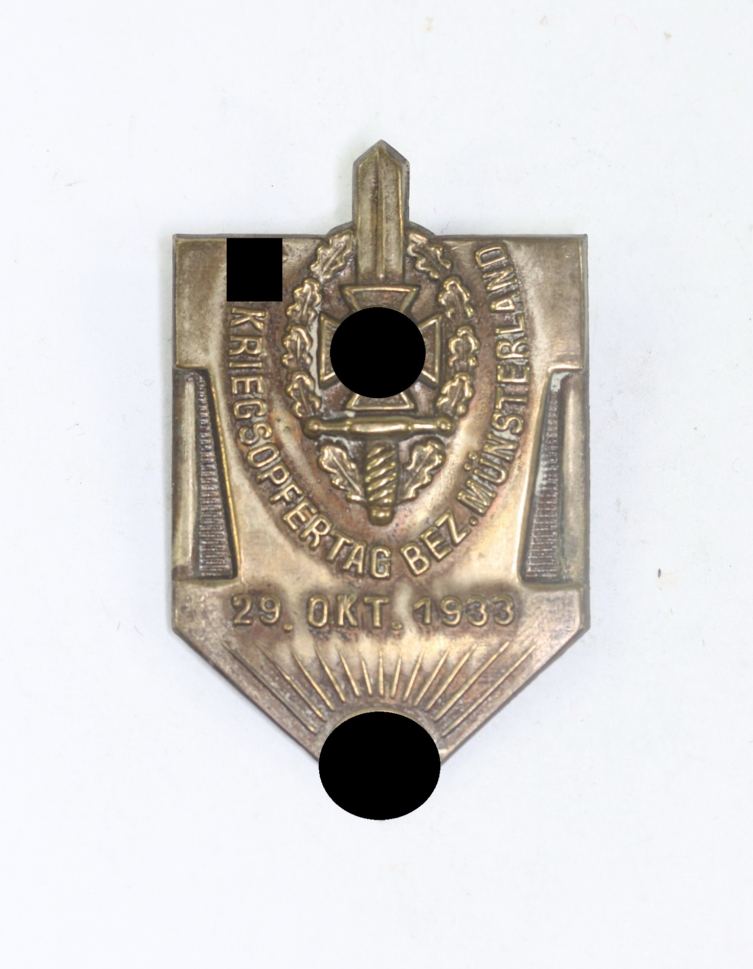 Day Badge, N.S. Kriegsopfertag Bez. Münsterland 29. Okt. 1933 – Bild 1