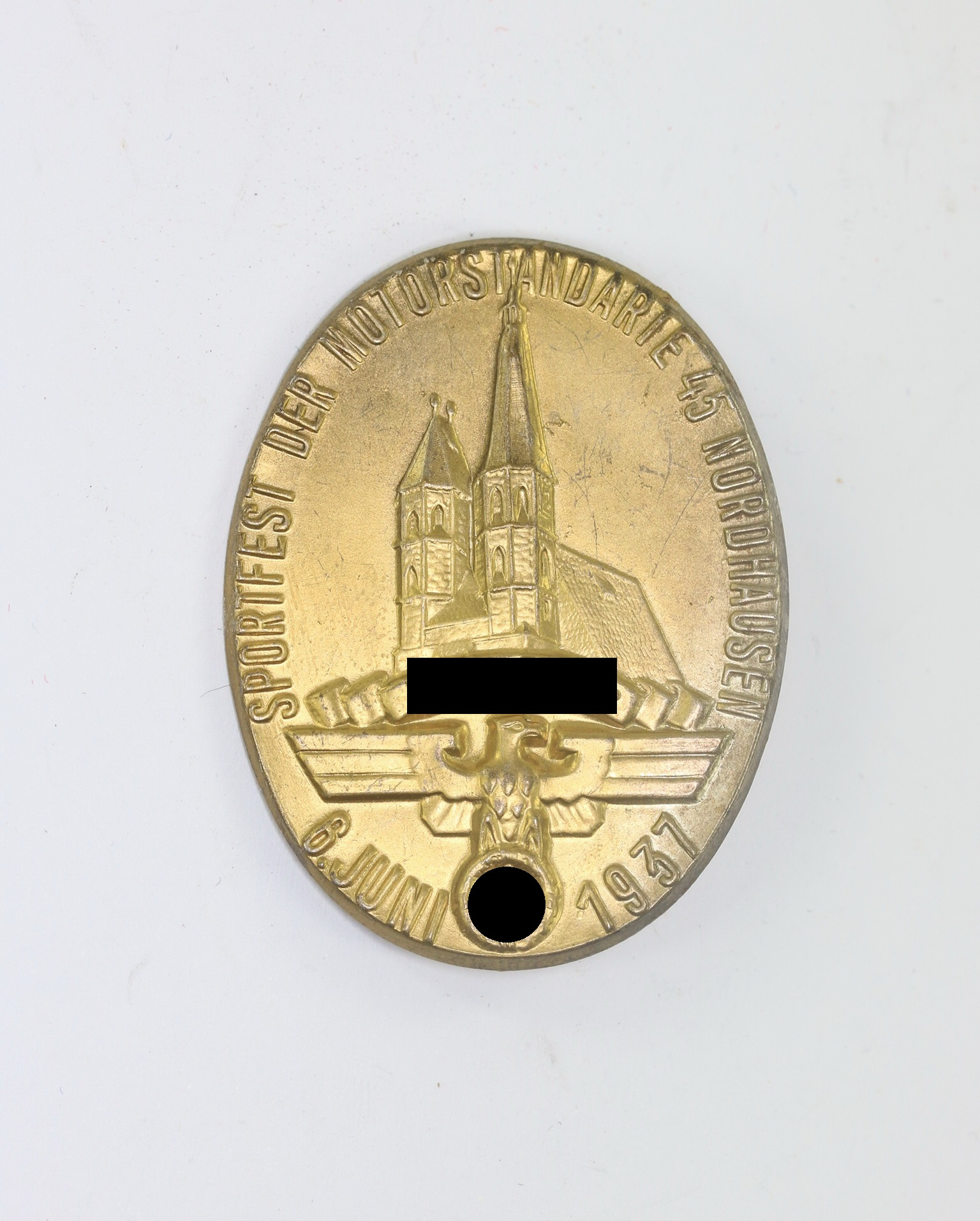 Day Badge, NSKK Sportfest der Motorstandarte 45 Nordhausen 6. Juni 1937 – Bild 1