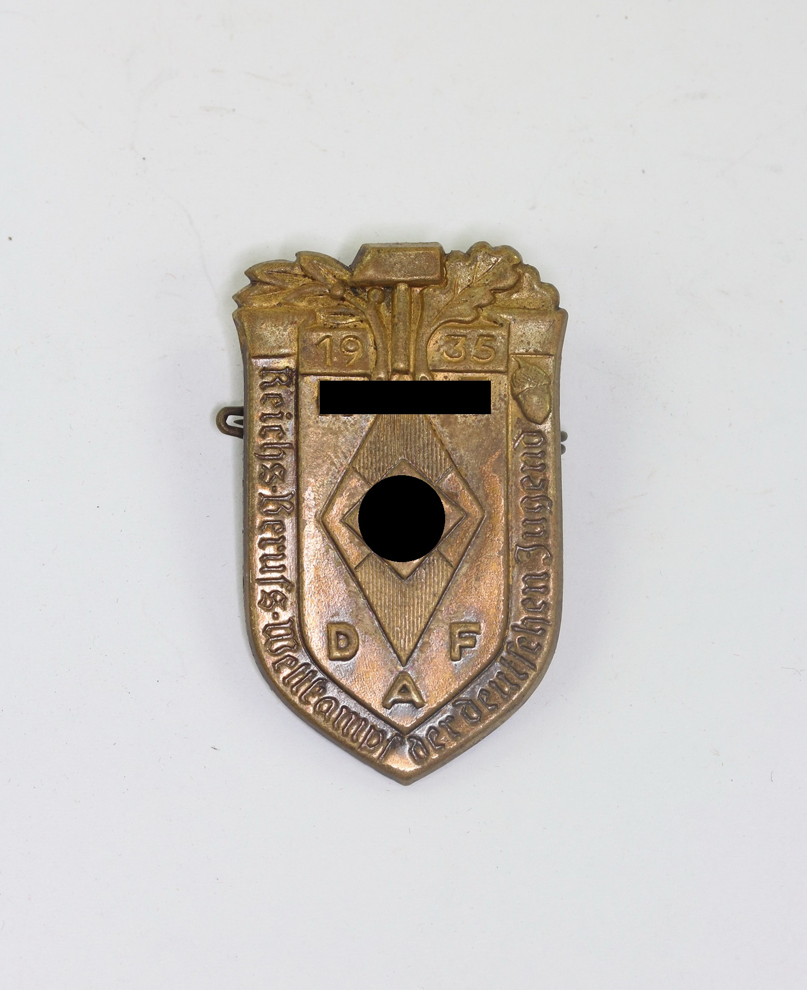 Day Badge, Reichs Berufs Wettkampf der Deutschen Jungend 1935 HJ DAF – Bild 1
