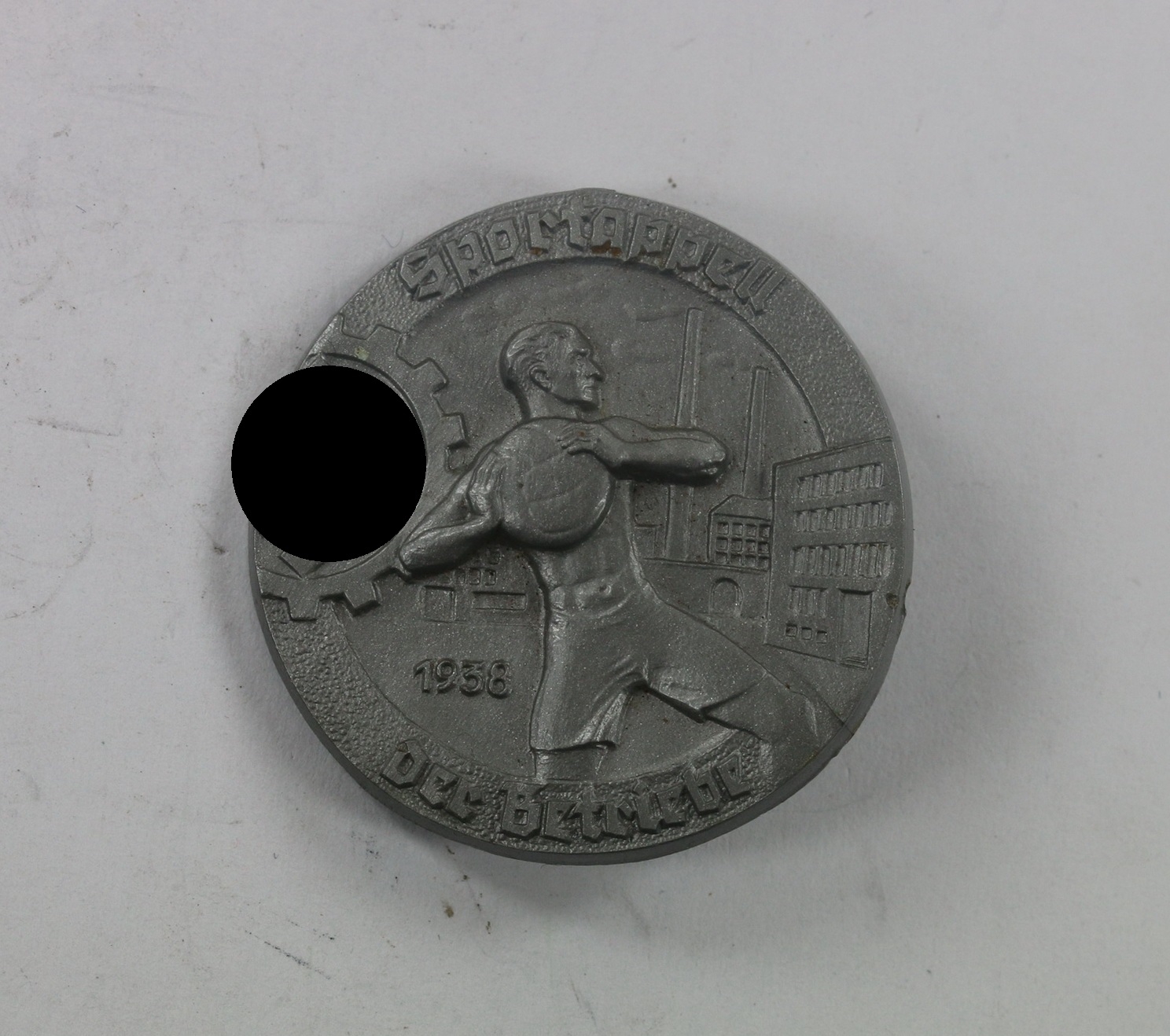 Day Badge, Sportappel der Betriebe 1938. Maker  M9/25 (Richard Sieper & Söhne, Lüdenscheid) – Bild 1