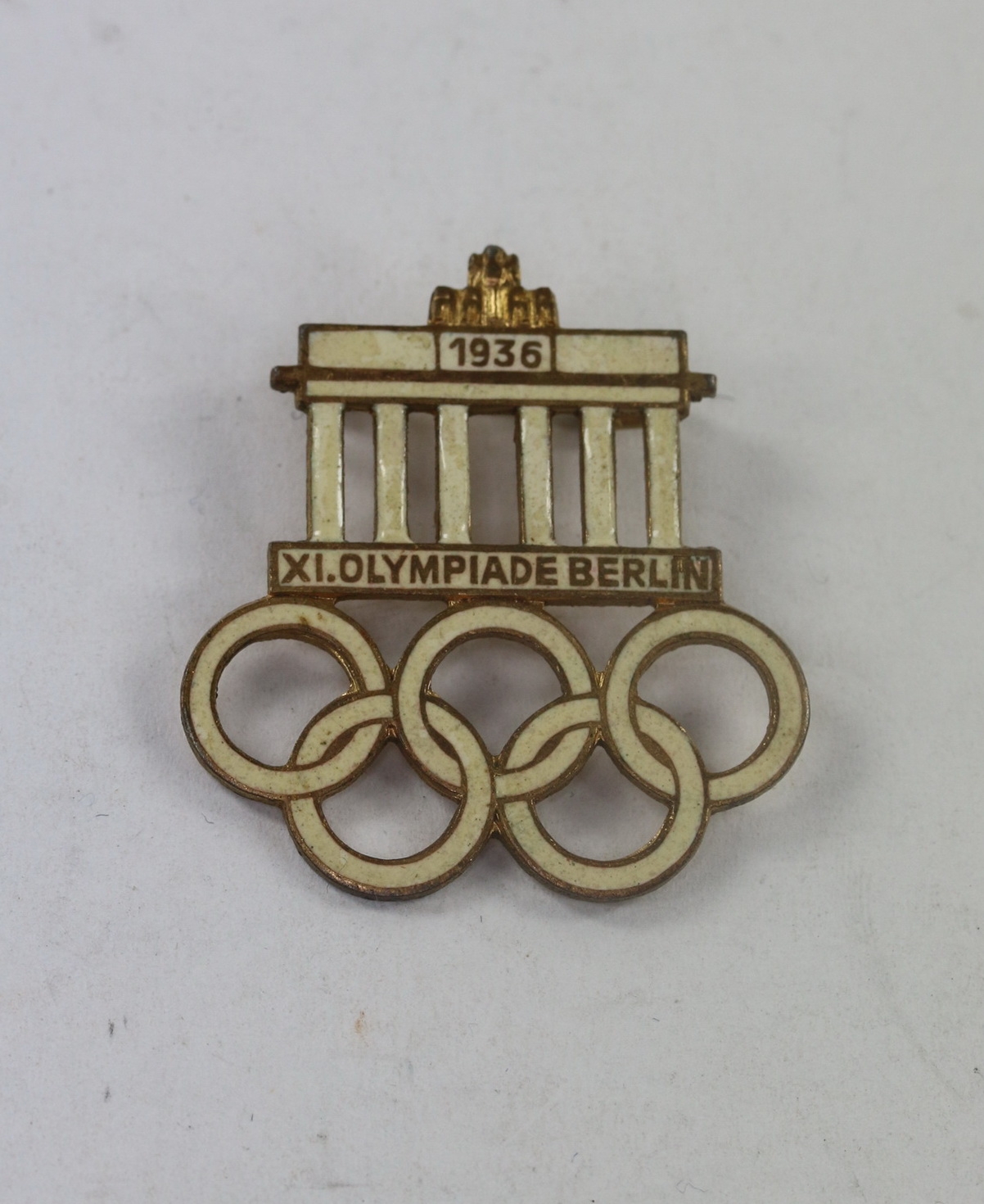  Abzeichen, XI. Olympiade Berlin 1936, Hst. HA (Hermann Aurich, Dresden) – Bild 1