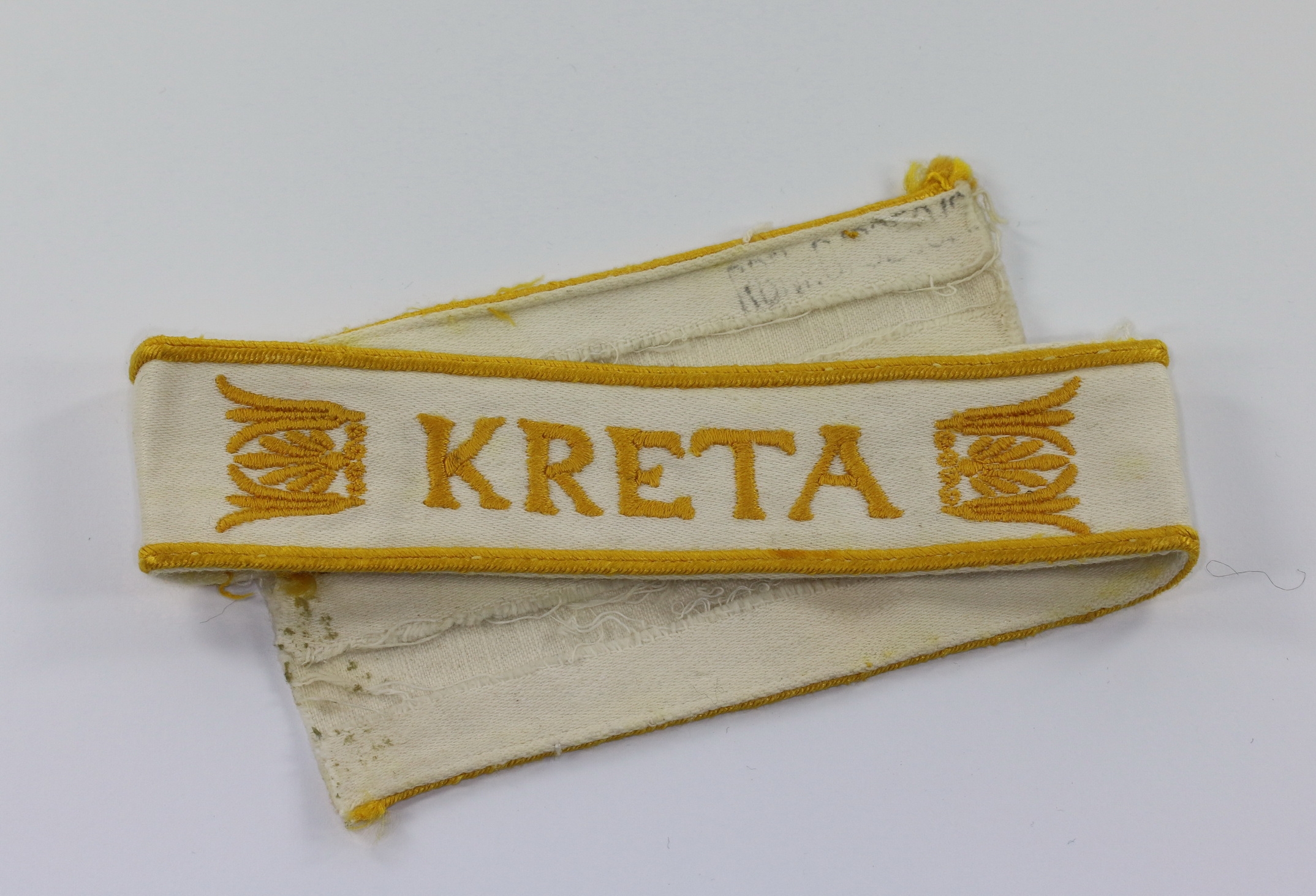 aermelband_kreta_reichsbetriensnumer_1_ Cuffband "KRETA" with RB Number. – Bild 1