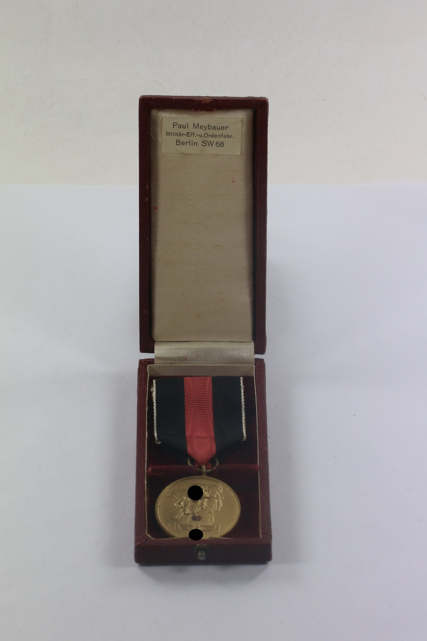  Anschlußmedaille Sudetenland (1. Oktober 1938), im Etui, Paul Meybauer Militär-Eff. u. Ordenfabr. Berlin SW 68 – Bild 1
