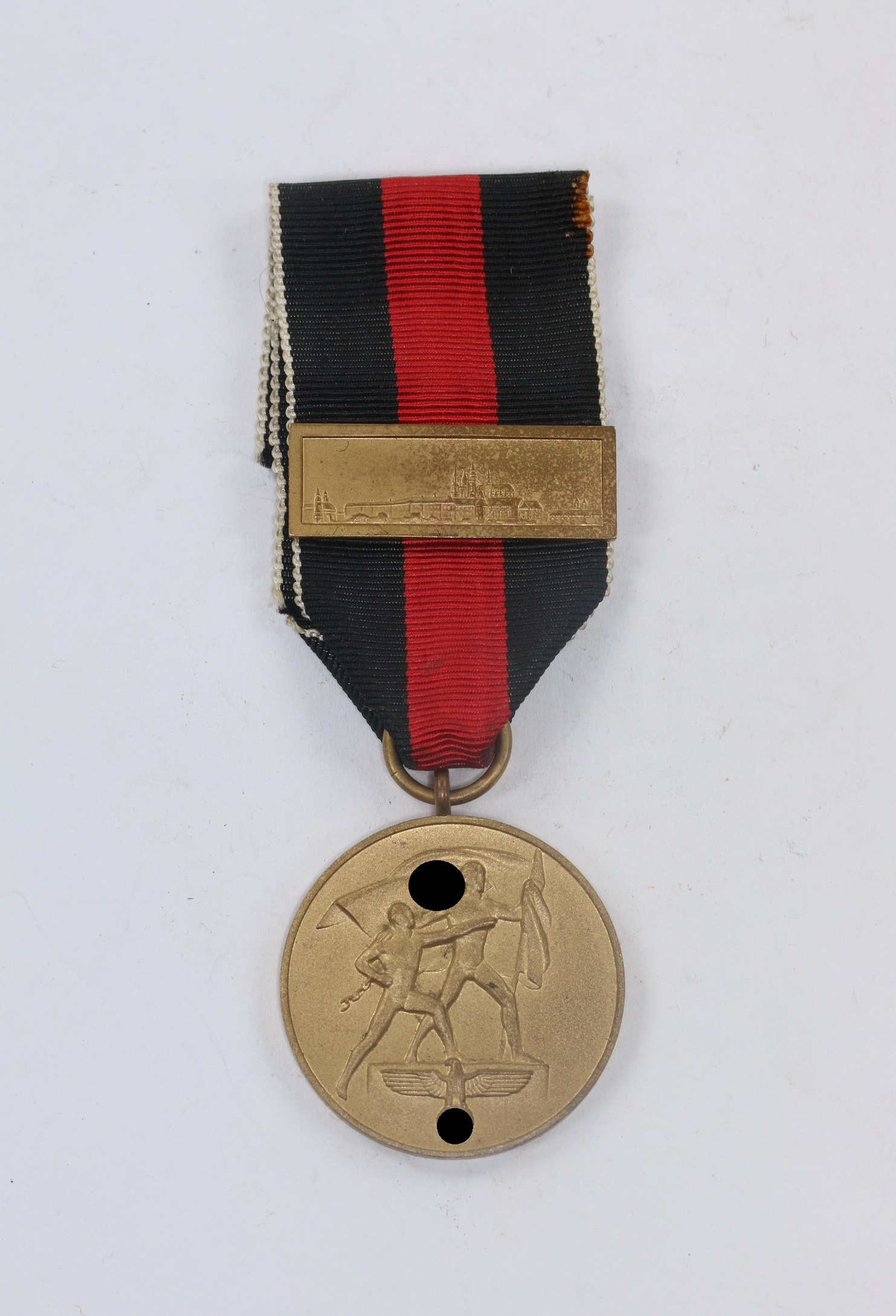 Annexation of Czechoslovakia Medal with Prague Castle Clasp  (1. Oktober 1938), Artist Mark H.C. – Bild 1