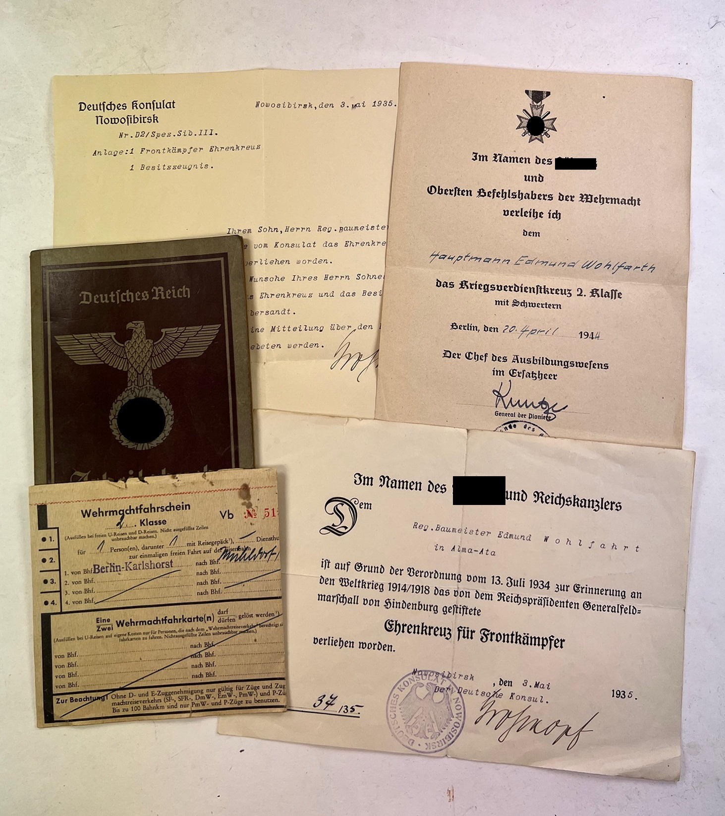 dokumentnachlass_ehrenkreuz_f_r_frontk_mpfer_deutsches_konsulat_nowosibirsk_sowjetunion_1__1 Estate, Hindenburg Cross for Combatants, Deutsches Konsulat Nowosibirsk (Soviet Union!). – Bild 1