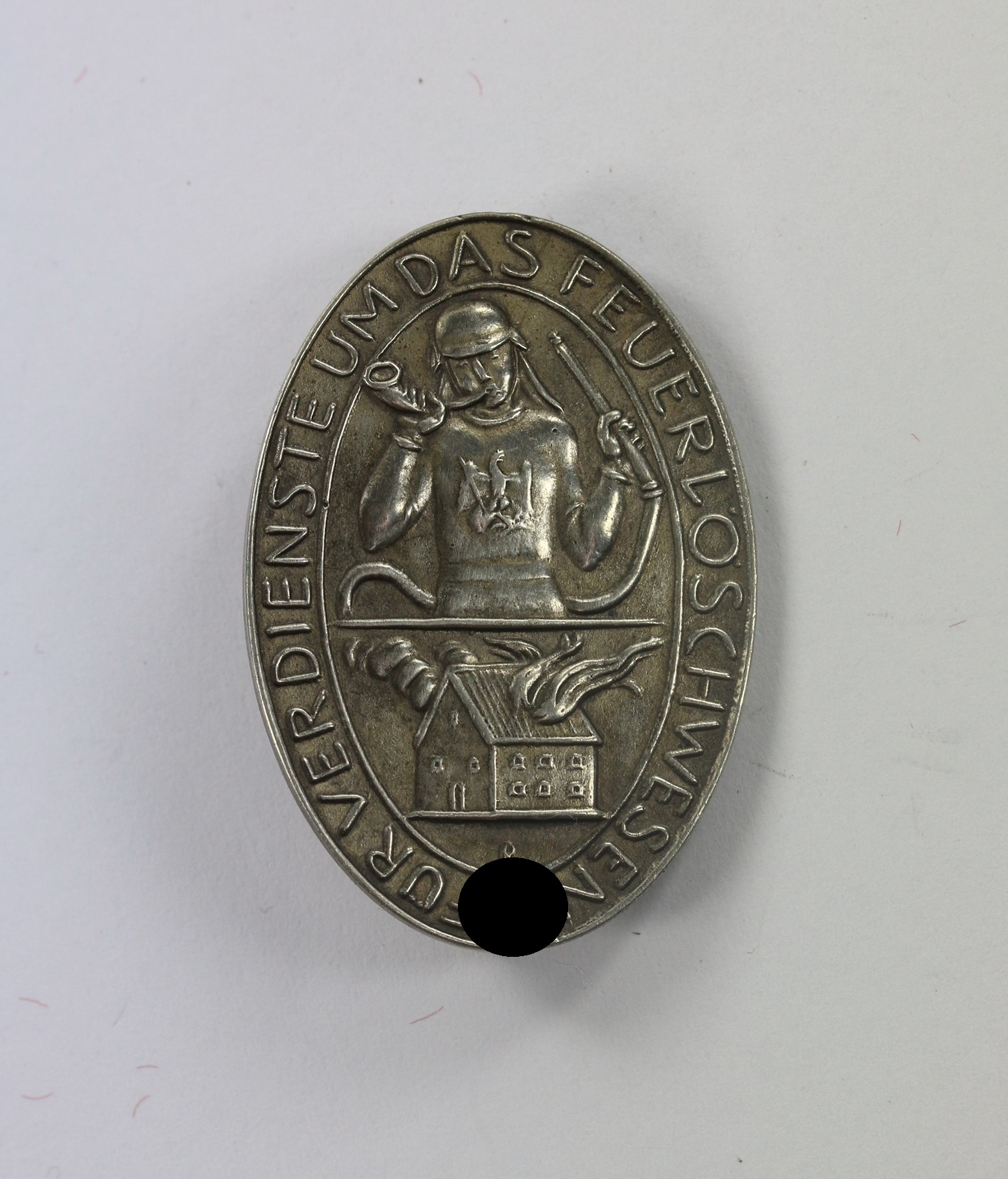 Fire Service Merit Medal 1934, Silver 900. Maker Preuss. Staatsmünze – Bild 1