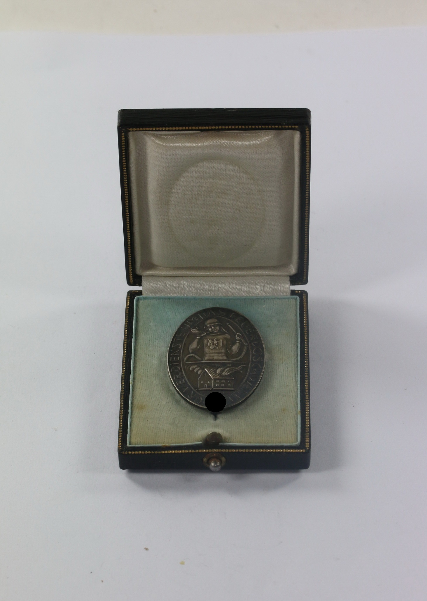  Erinnerungszeichen Verdienste um das Feuerlöschwesen 1934, Silber 900 Preuss. Staatsmünze, im Etui – Bild 1