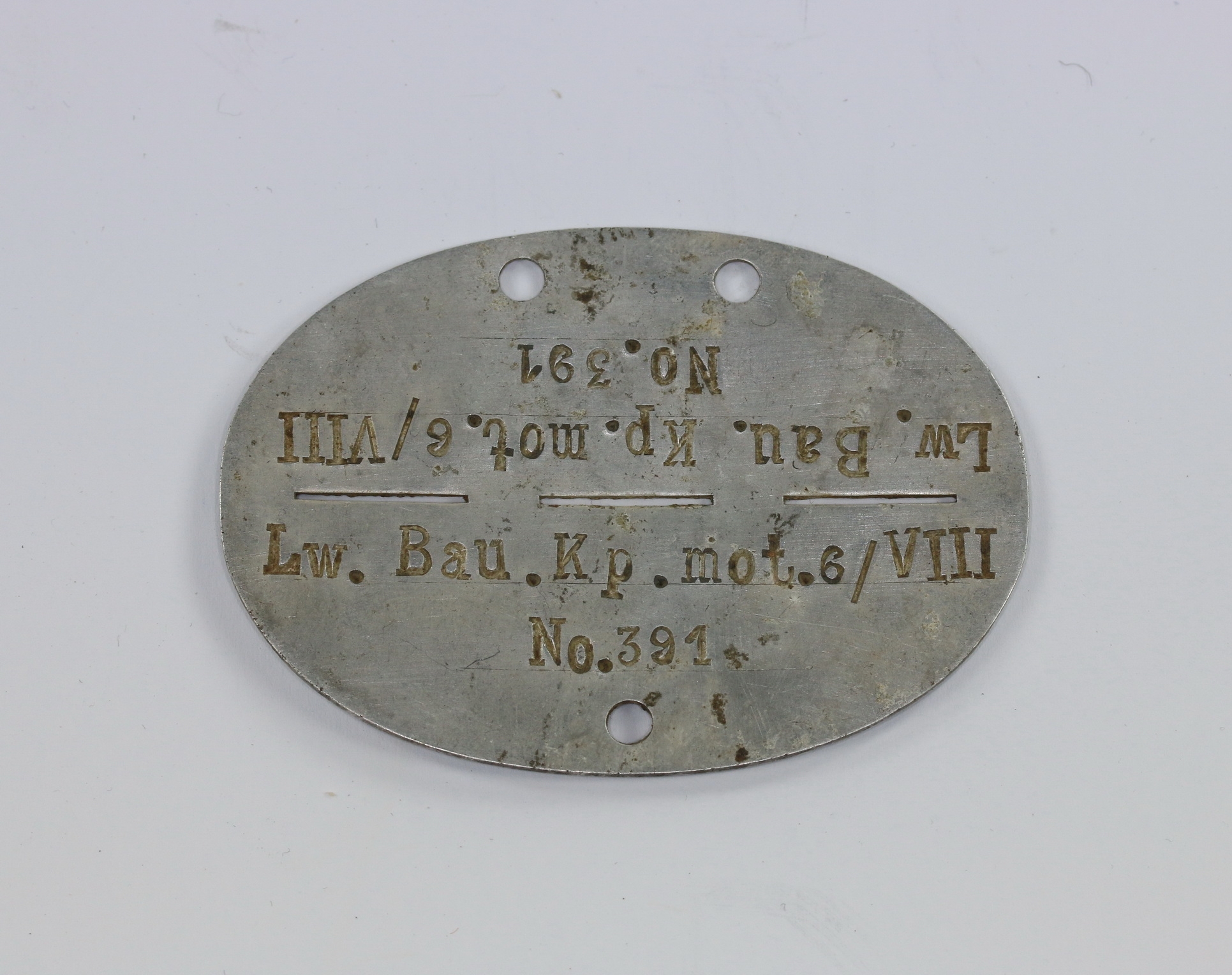 Erkennungsmarke Luftwaffen Bau Kompanie Luftgau VIII (Breslau-Krakau) – Bild 1