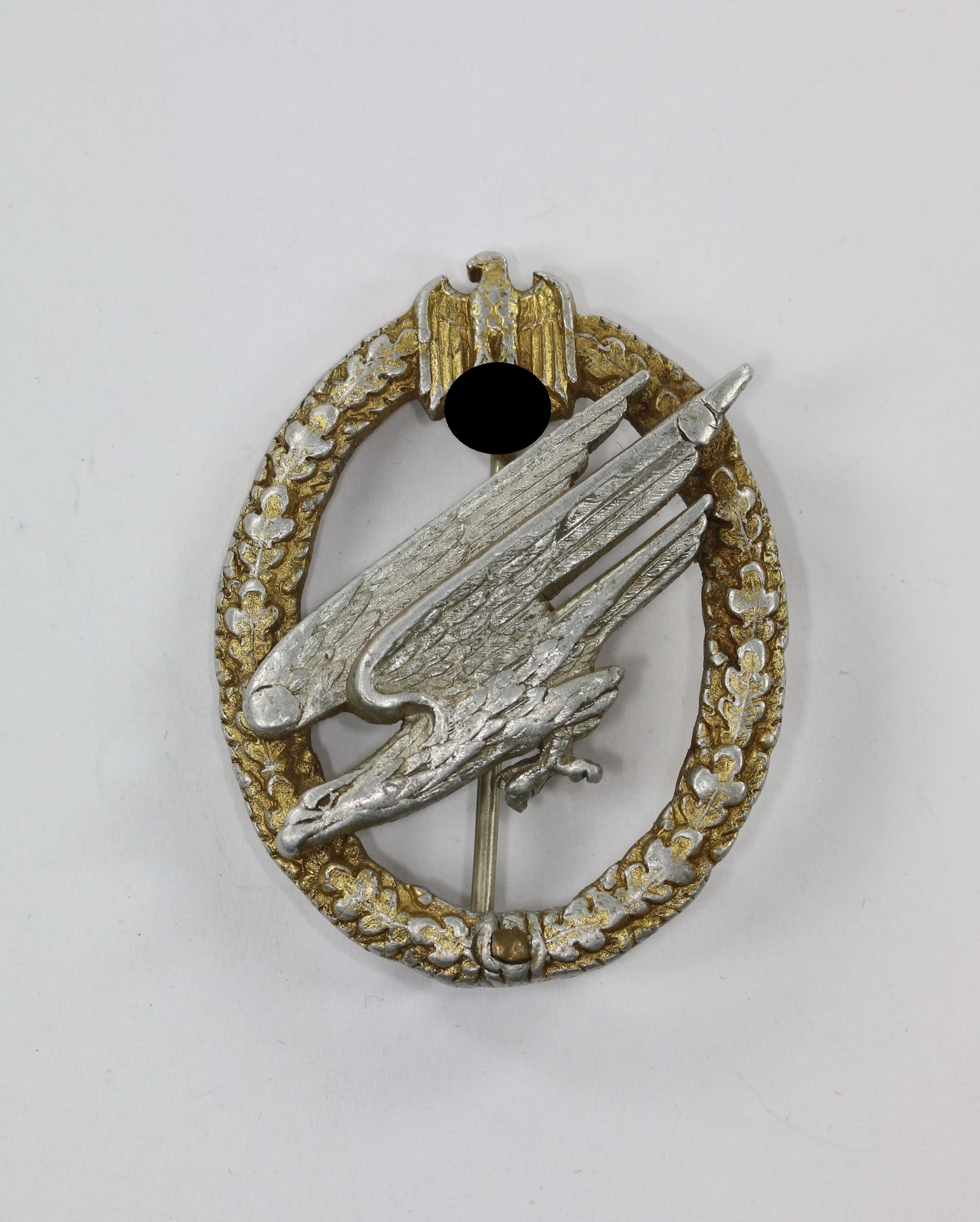 fallschirmsch_tzenabzeichen_des_heeres_hst 1st Pattern Army Paratrooper Badge. Maker C.E. Juncker, Aluminium. – Bild 1