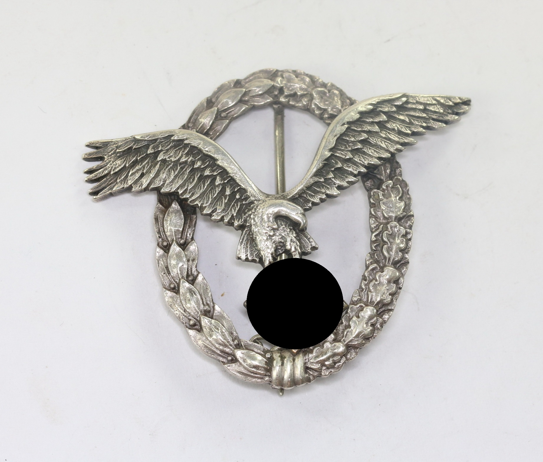 flugzeugf_hrerabzeichen_der_luftwaffe_hst Luftwaffe Pilot Badge. Maker C.E. Juncker Berlin SW (Silver 800). – Bild 1