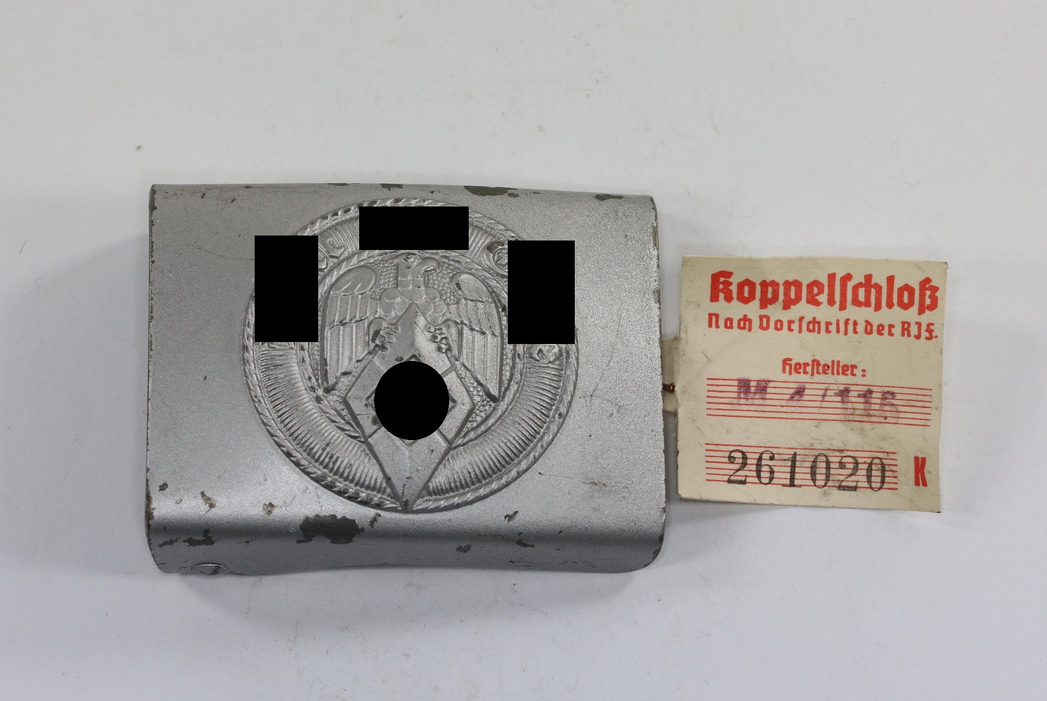 Hitler Youth (H.J.), Belt Buckle. Maker RZM M5/276 with RZM Tag. – Bild 1
