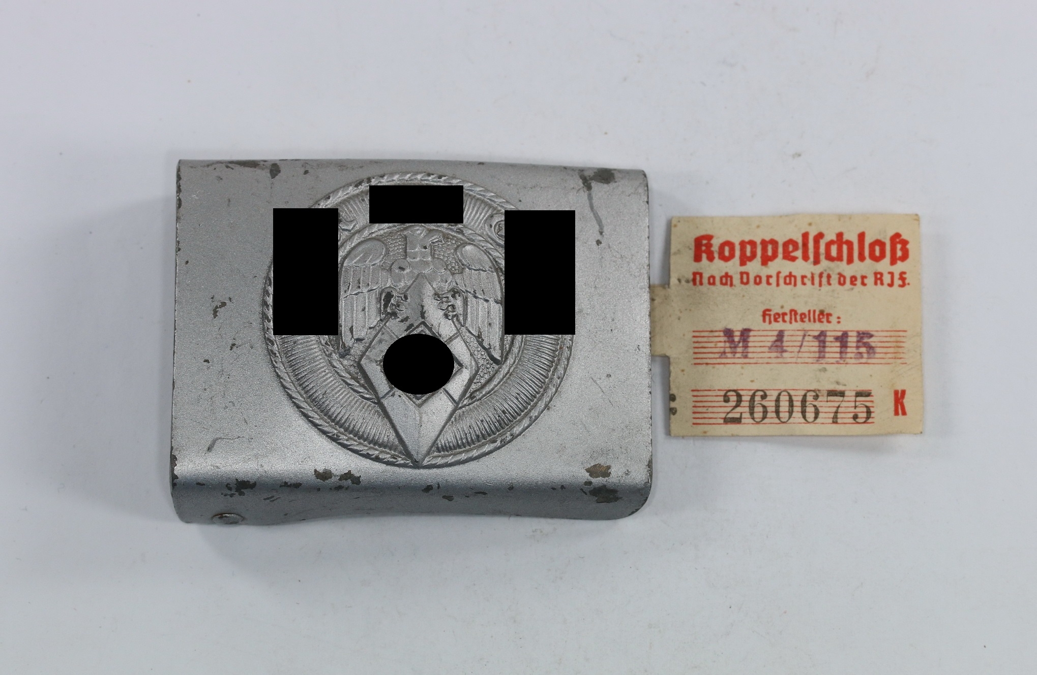 Hitler Youth (H.J.), Belt Buckle. Maker RZM M5/276, with RZM Label. – Bild 1