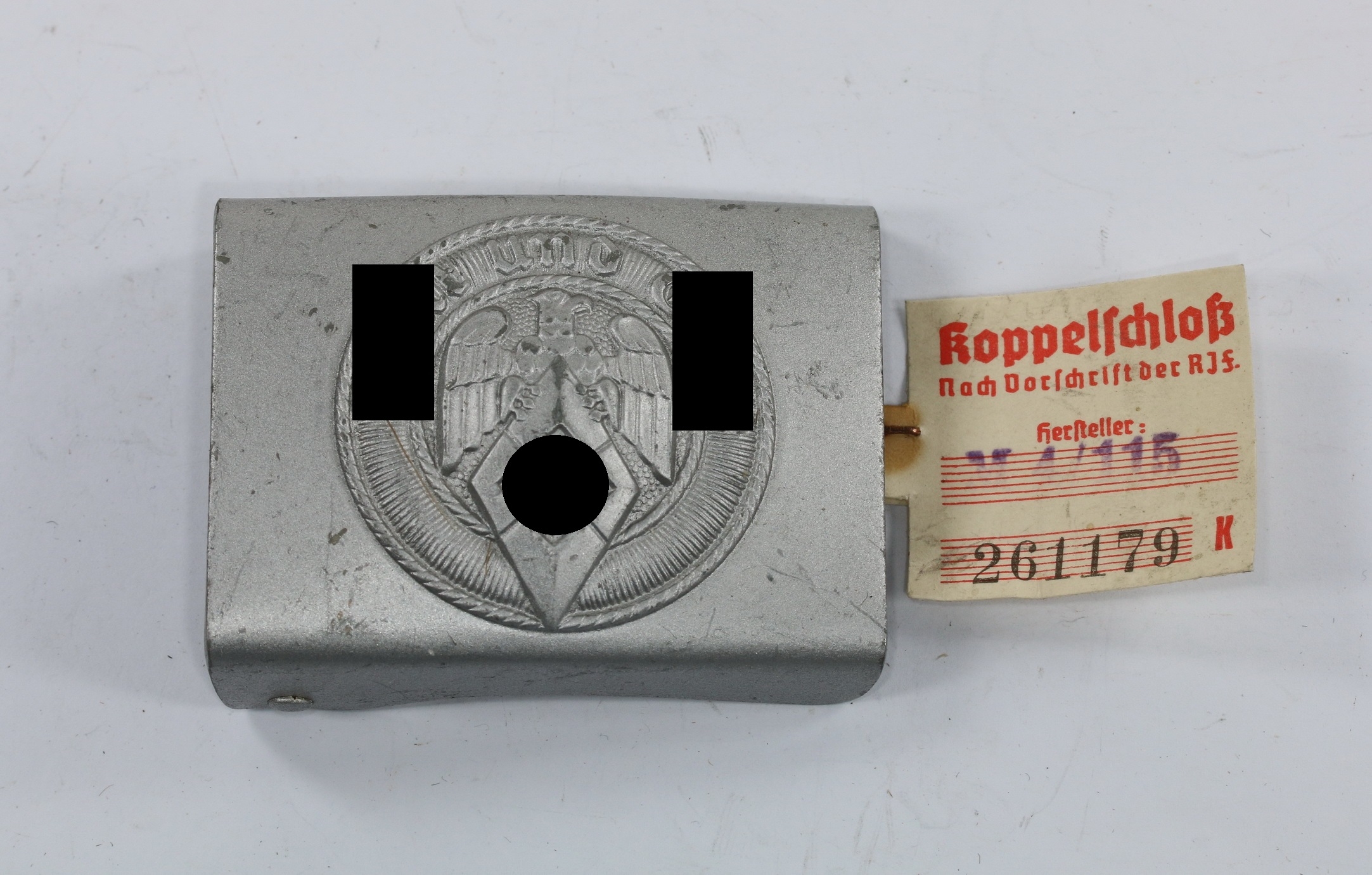 Hitler Youth (H.J.), Belt Buckle. Maker RZM M5/276, with RZM Label. – Bild 1
