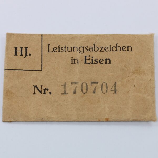 Verleihungstüte HJ Leistungsabzeichen in Eisen