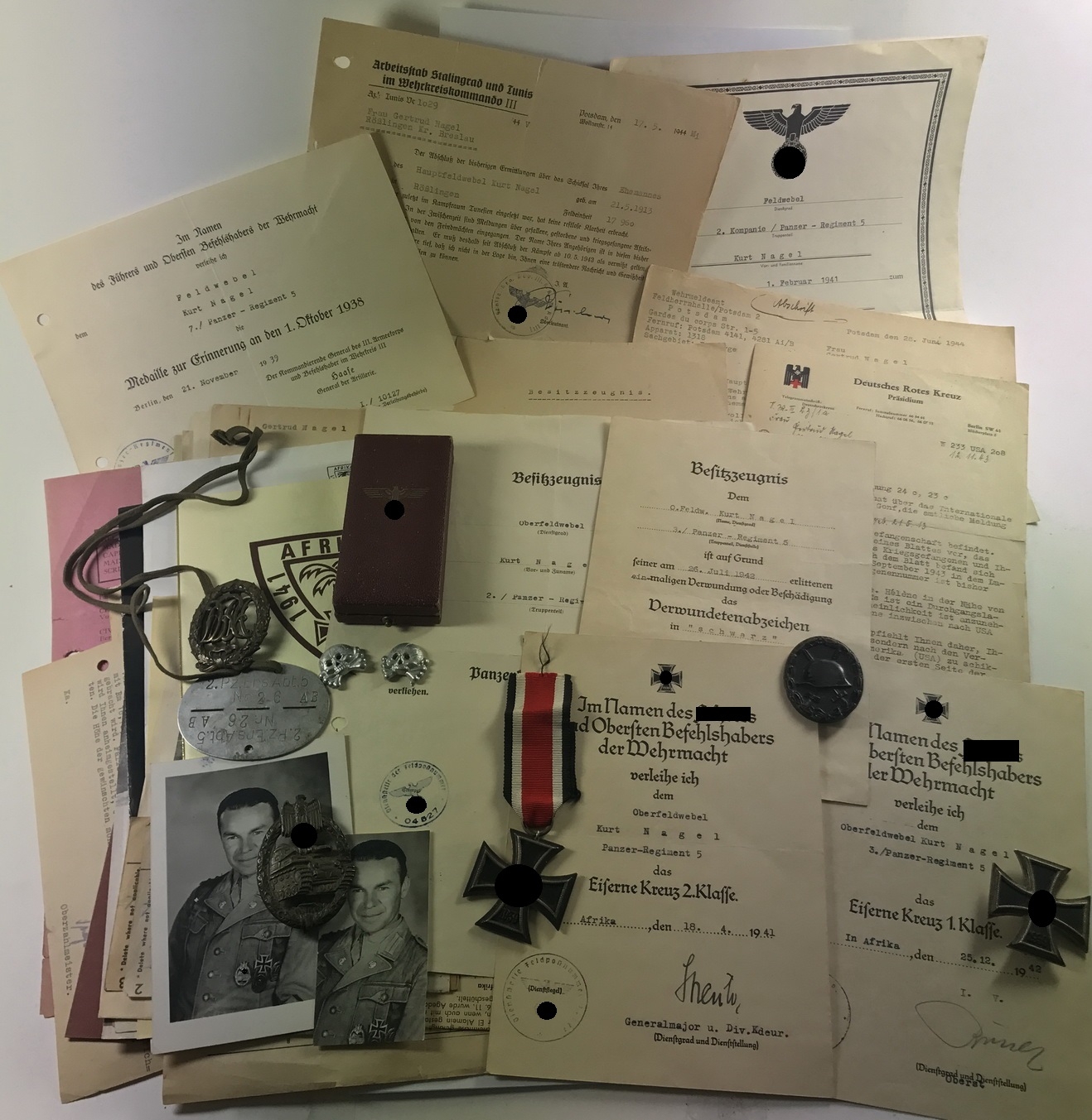 img_6468_bildgr_e_ndern_1_1 Nachlass Panzerkampfabzeichen "Cut Out", Afrika, Panzerregiment 5 – Bild 1