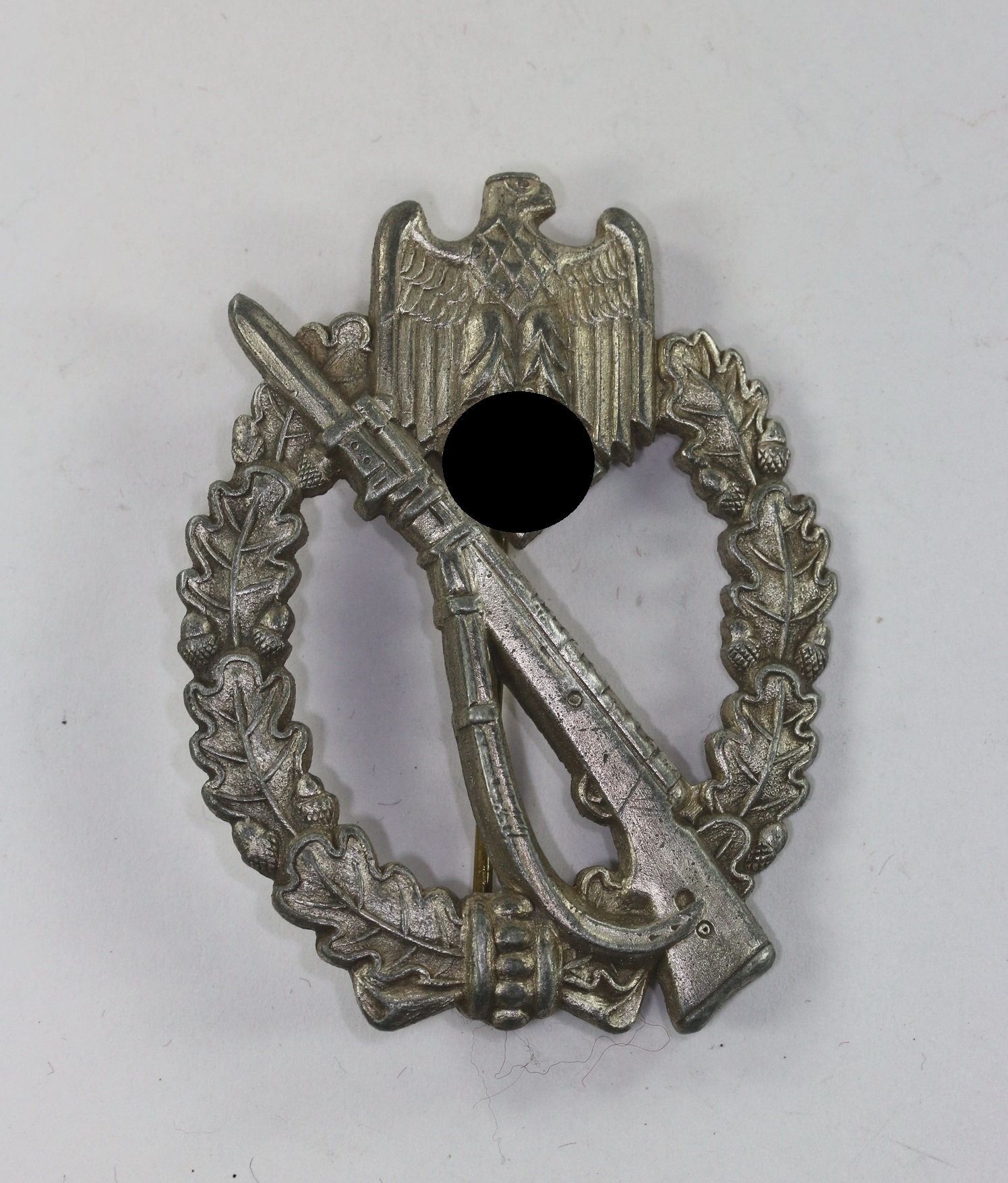 infanterie_sturmabzeichen_in_silber_hst Silver Infantry Assault Badge. Maker MK in Triangle. – Bild 1