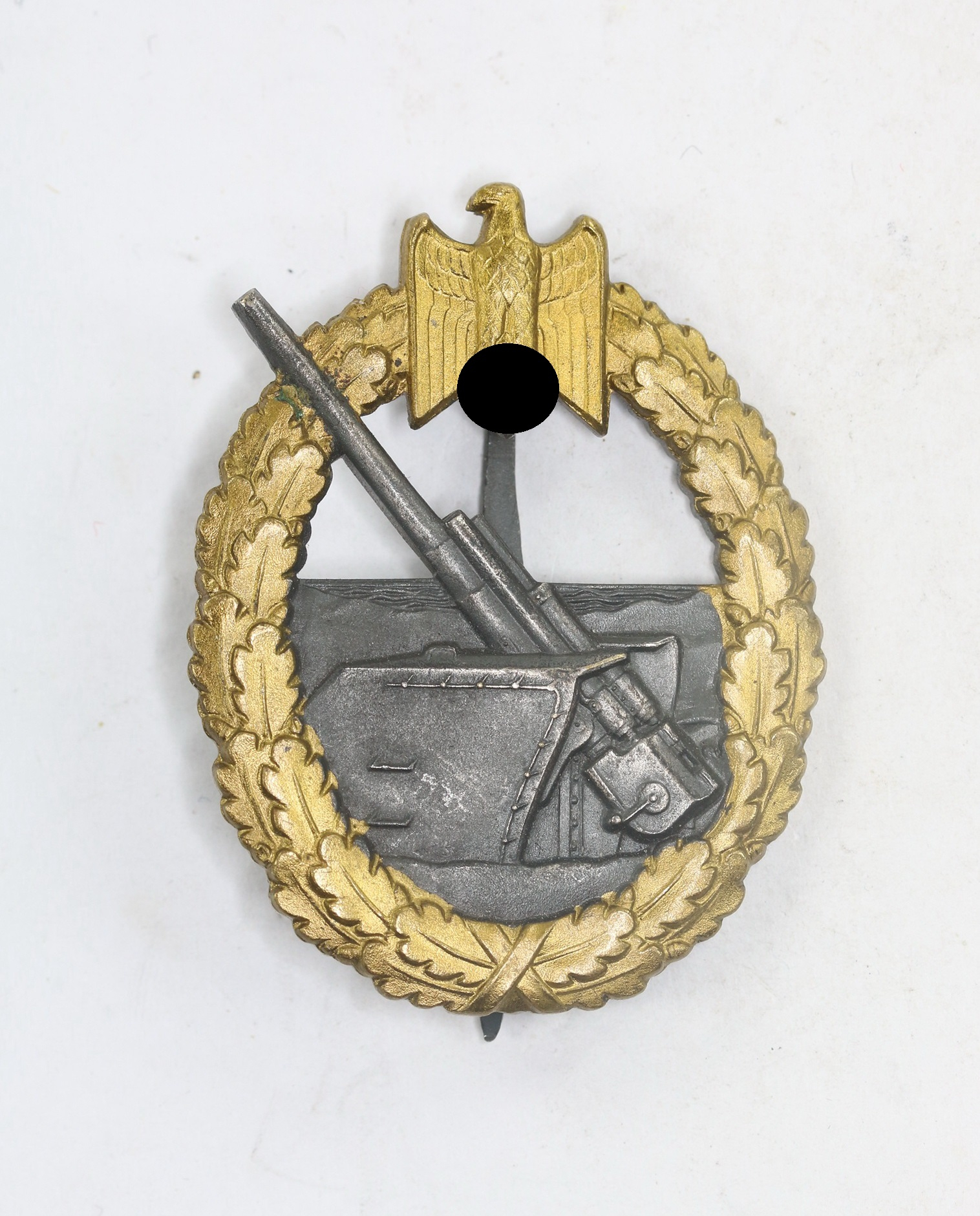 k_stenartillerie_abzeichen_hst Küstenartillerie Abzeichen, Hst. Schwerin Berlin (Buntmetall) – Bild 1