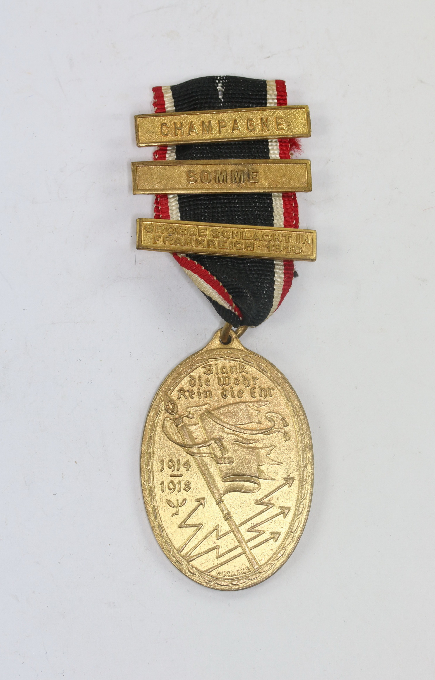 War Medal - Kyffhäuser Medal - With Bars Champagne, Somme, Große Schlacht in Frankreich 1918. – Bild 1