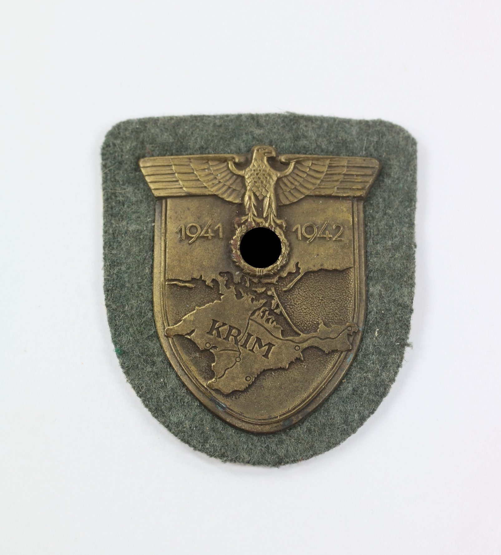 krimschild_auf_heeresstoff_typ_3_1__1_4 Crimea Shield on Luftwaffe Cloth. Type 3.7. – Bild 1