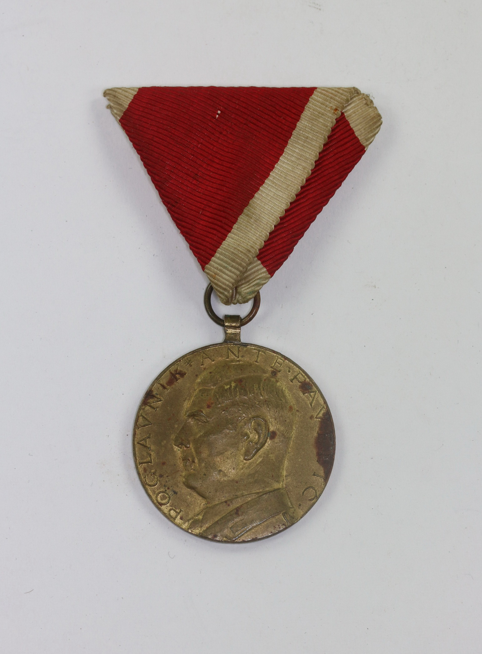 Croatian Bronze Bravery Medal - Poglavnik Ante Paveliv - Zadomspremnis Zahrabrost 1941 – Bild 1