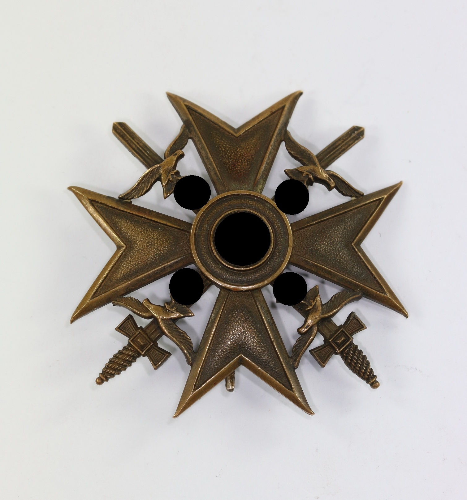 Spanienkreuz in Bronze mit Schwerterm, Hst. FR Sedlatzek Berlin S.W. 68 – Bild 1