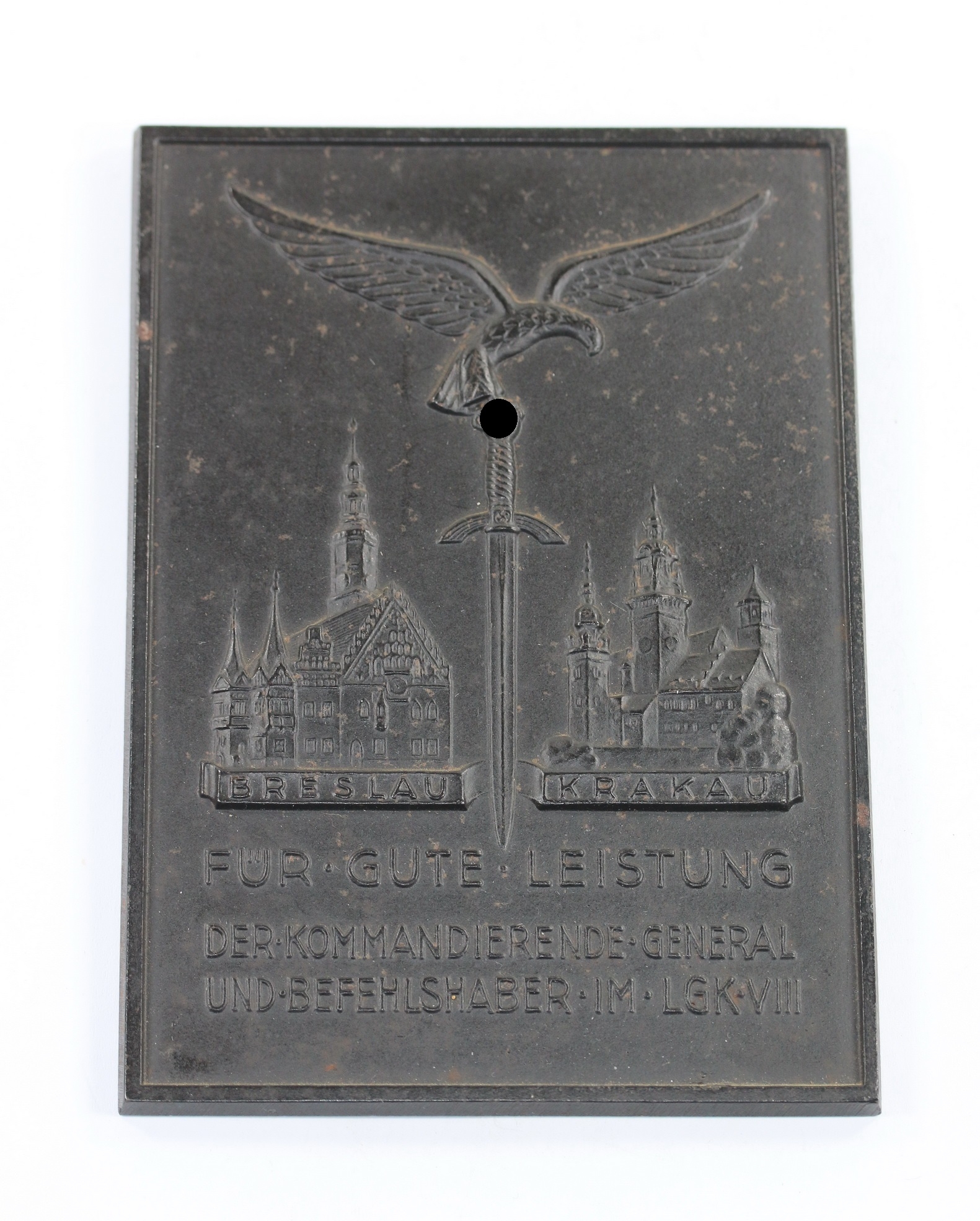 Luftwaffe Plaque for Good Performance in Luftwaffe Area VIII Breslau Krakau – Bild 1