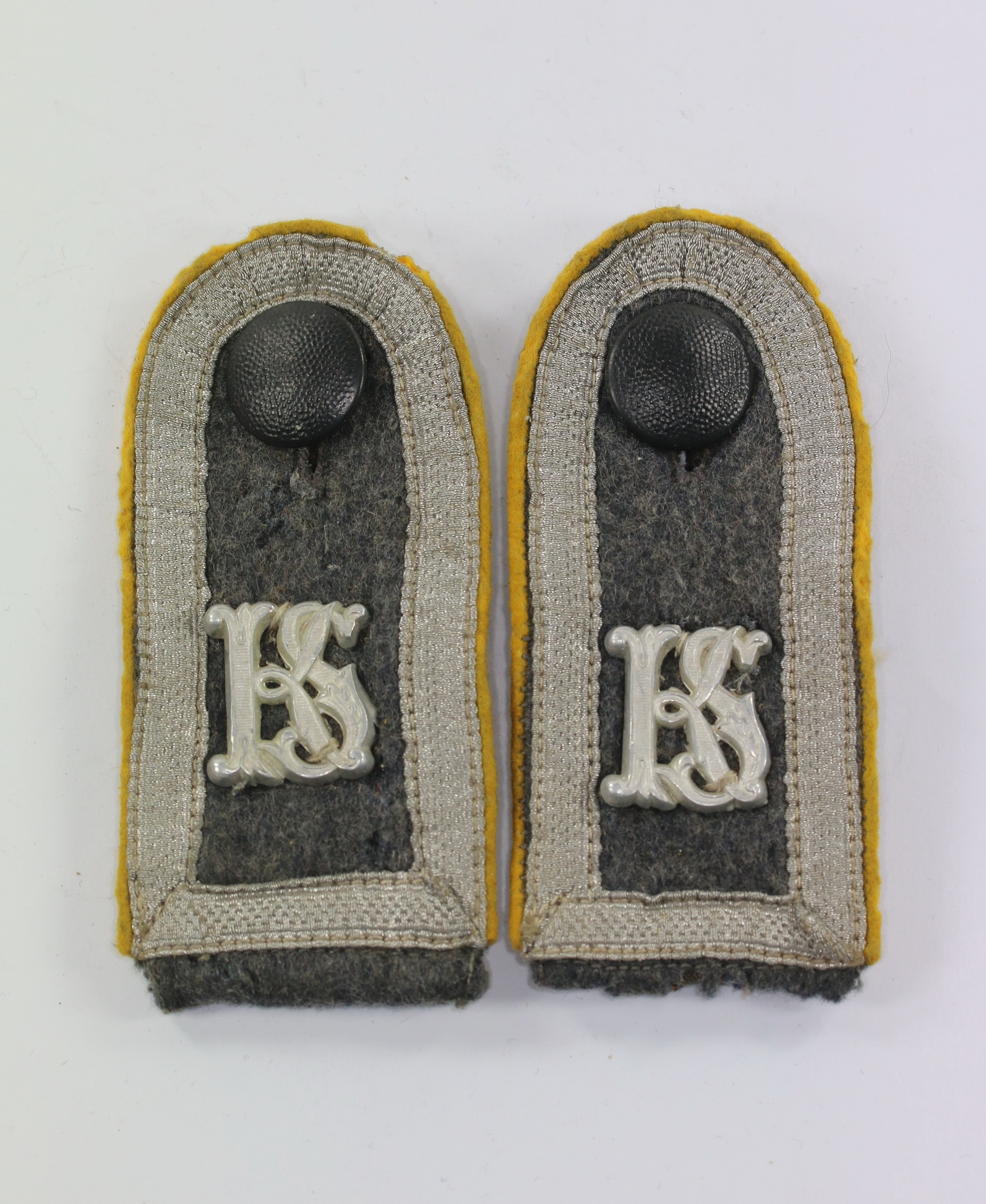 luftwaffe_paar_schulterklappen_ks_kriegsschule_1_ Luftwaffe, Kriegsschule, Pair of Shoulder Boards for Unterfeldwebel with Airbourne Personal – Bild 1