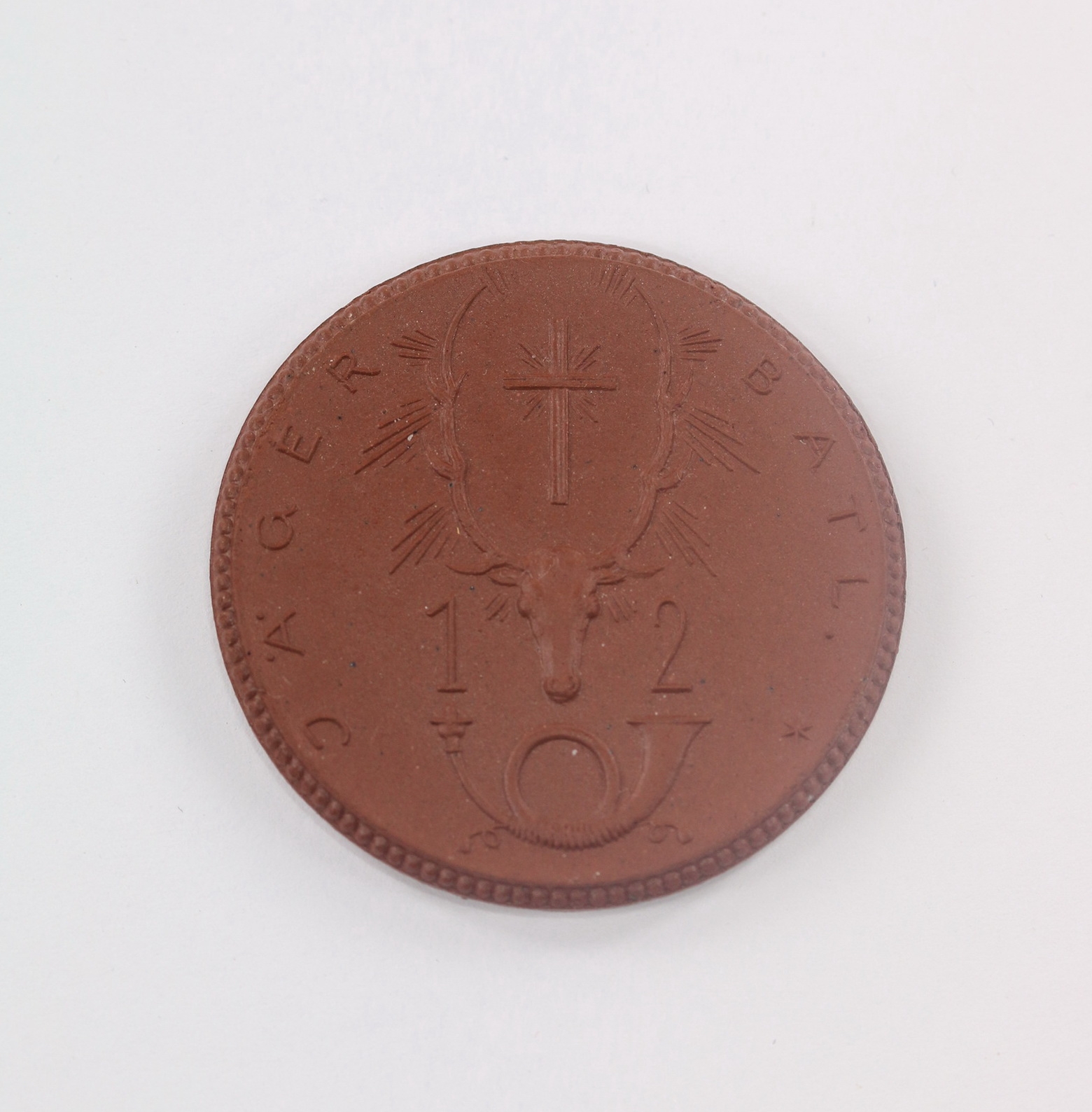 Table Medal "Jäger Batl. 12 - Unseren Gefallenen Helden". Maker Meißen . – Bild 1