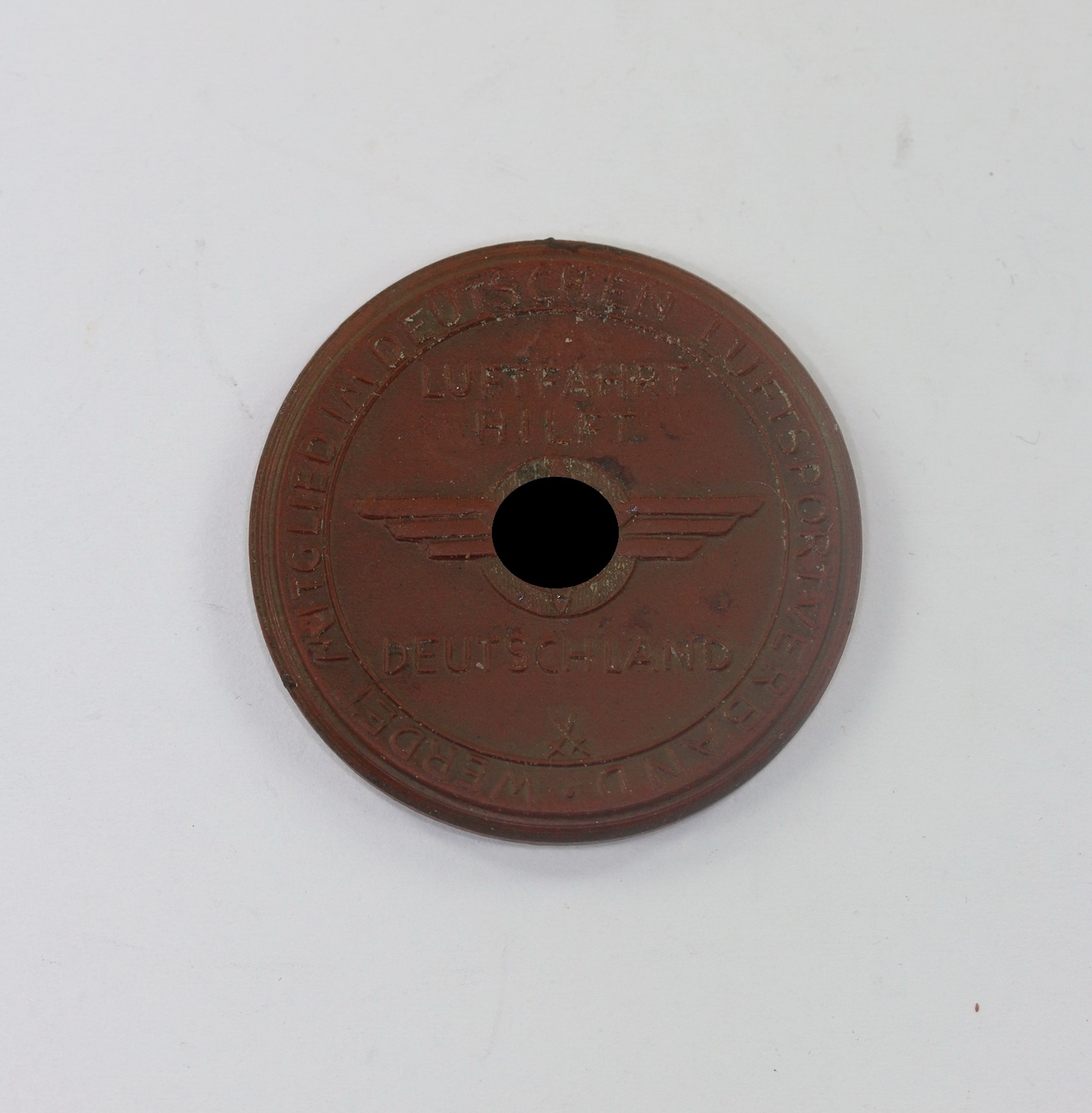  Meißen Table Medal, N.S. Flight Days Dresden- Heller 1935 - Flying Helps Germany, Join the Aerial Sport Club. – Bild 1