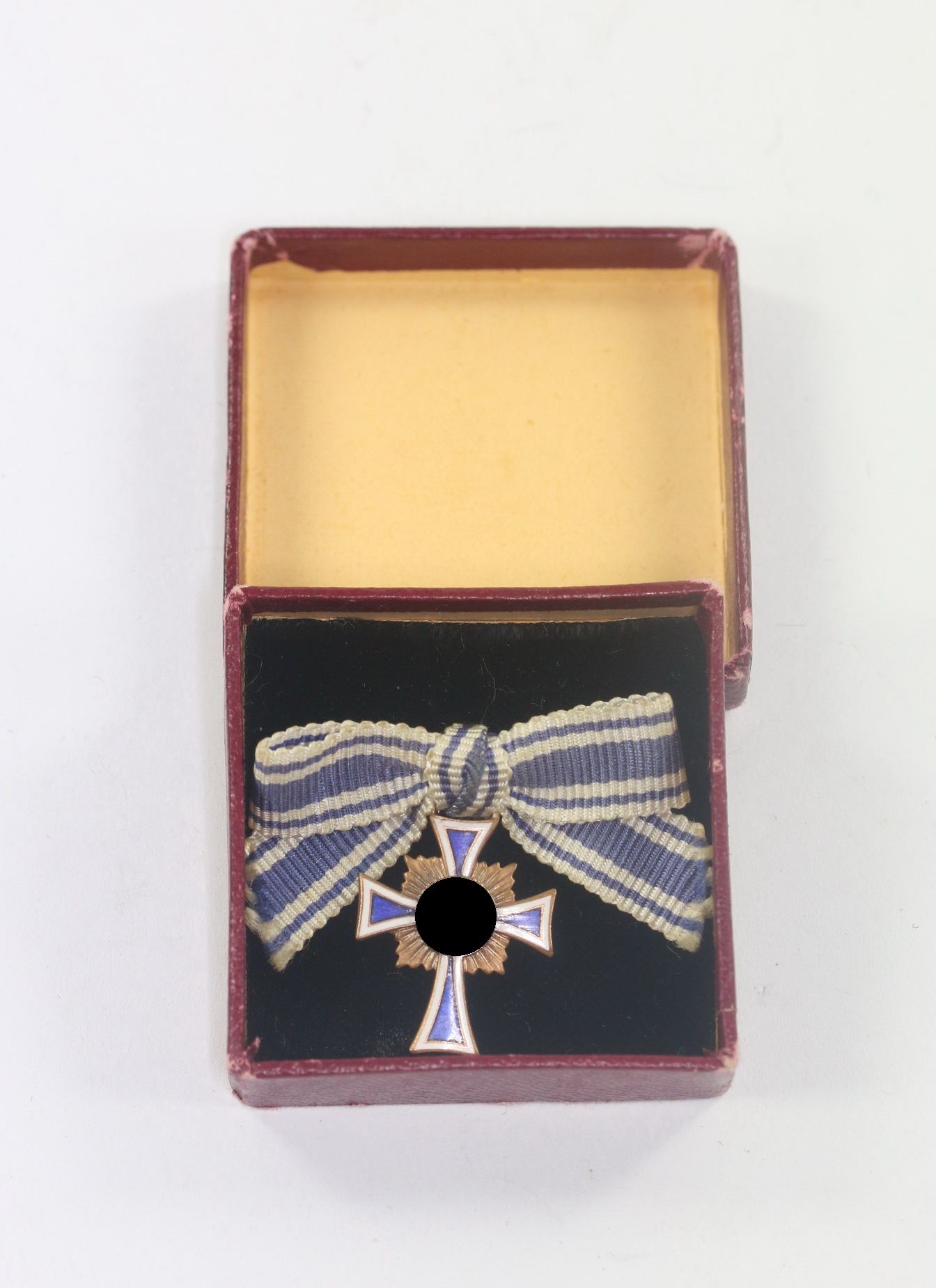 Miniatur Mutterkreuz in Bronze, in LDO Schachtel (1.Form), Mutter-Ehrenkreuz Miniatur III L/11 – Bild 1