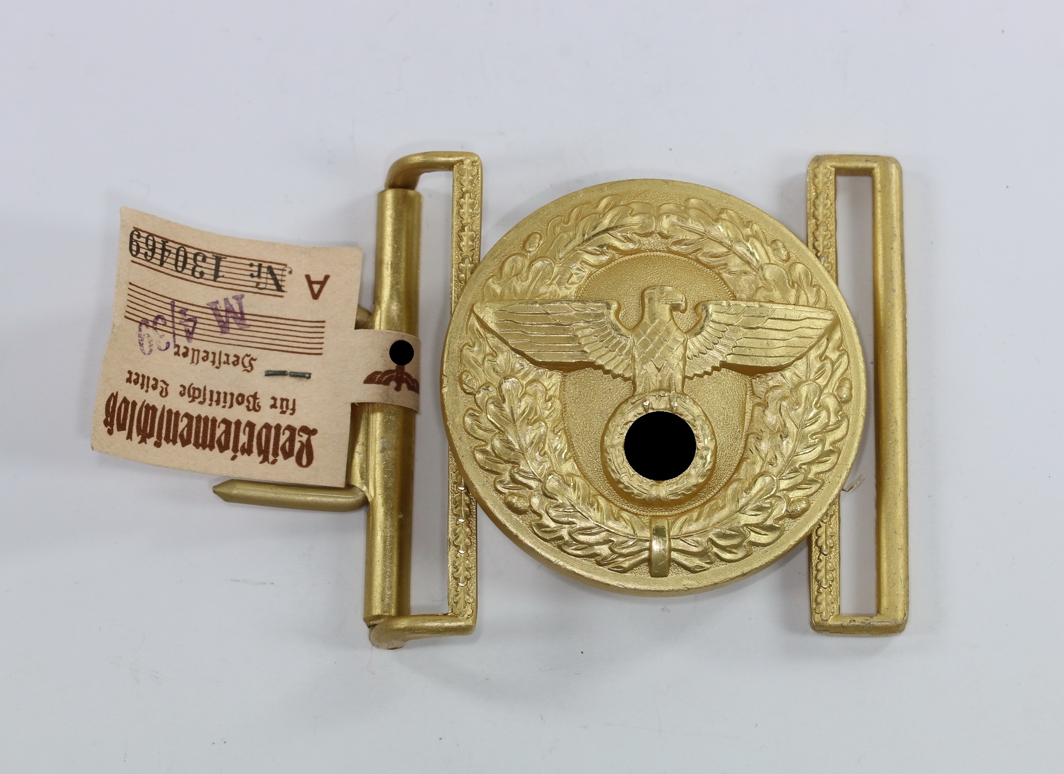 nationalsozialistische_deutsche_arbeiterpartei_nsdap_feldbindenschlo_f_r_politische_leiter_hst Nationalsozialistische Deutsche Arbeiterpartei (NSDAP), Feldbindenschloß für Politische Leiter, Hst. RZM M4/39 – Bild 1