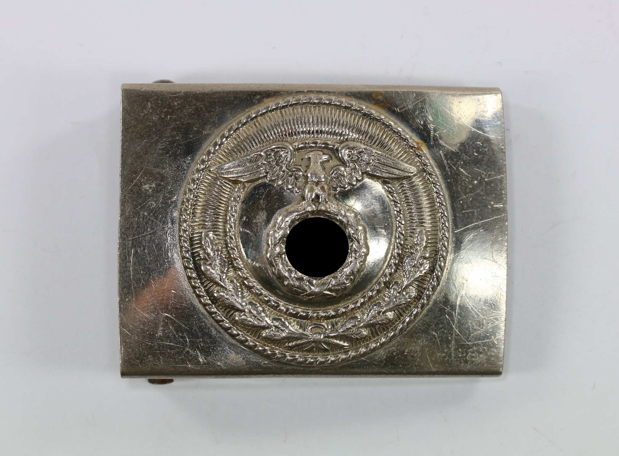 nationalsozialistische_kraftfahrkorps_nskk_koppelschloss_sonnenrad_1__1 Belt Buckle for Nationalsozialistische Kraftfahrkorps (NSKK). Sun Wheel Type. – Bild 1