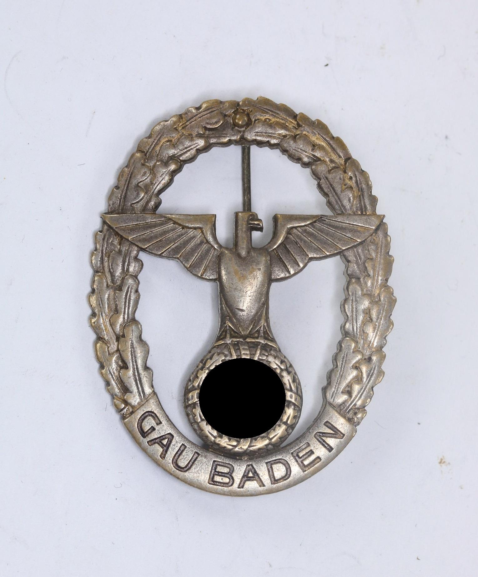 NSDAP Silver Gau Honour Badge Baden. Maker FR Klett Karlruhe – Bild 1