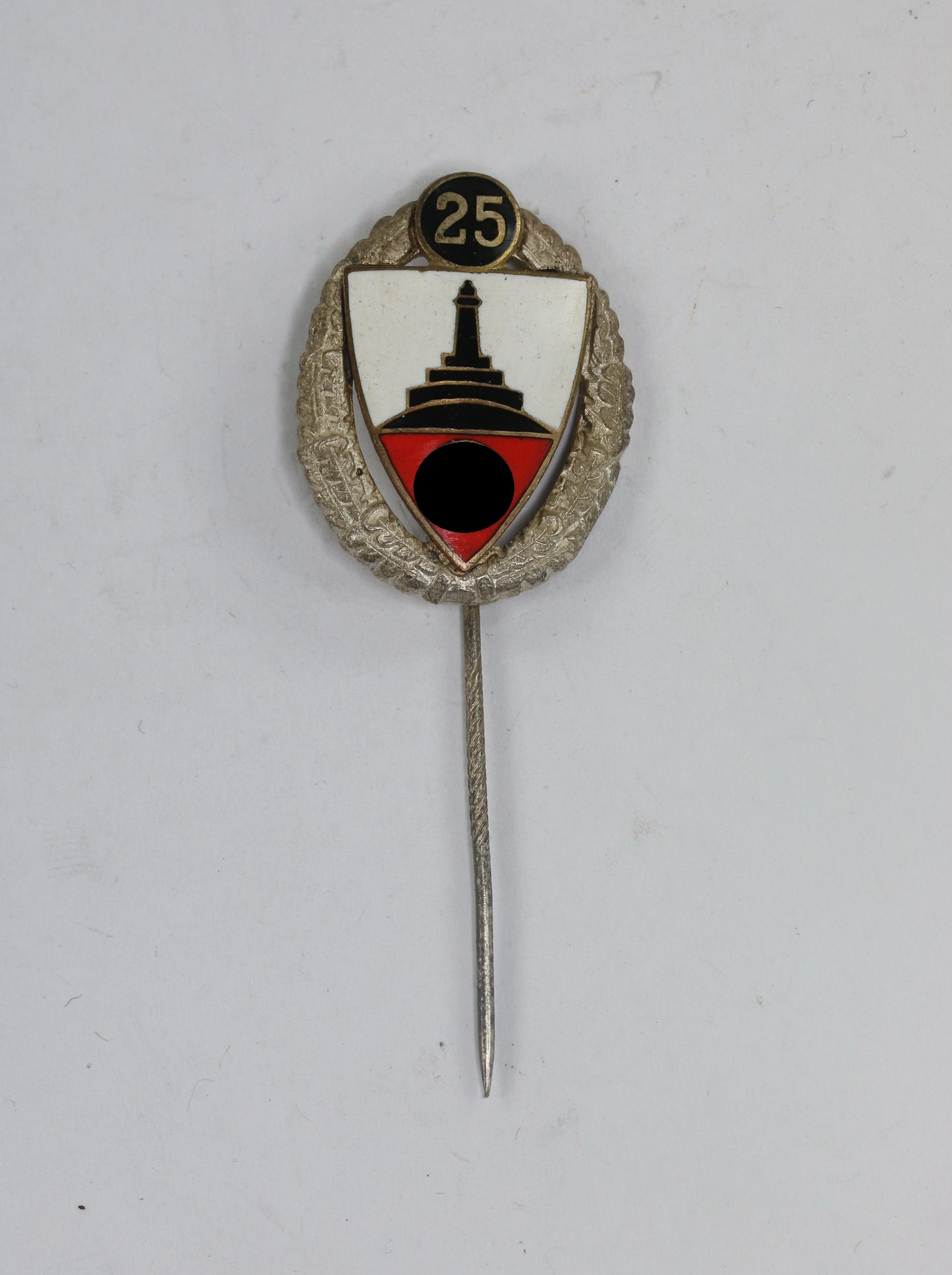 nsreichskriegerbund_kyffh_userbund_nadel_f_r_25_jahre_1_ges National Socialist Veterans Association (Kyffhäuserbund), Lapel Badge for 25 Years, 1 Ges. Gesch. – Bild 1