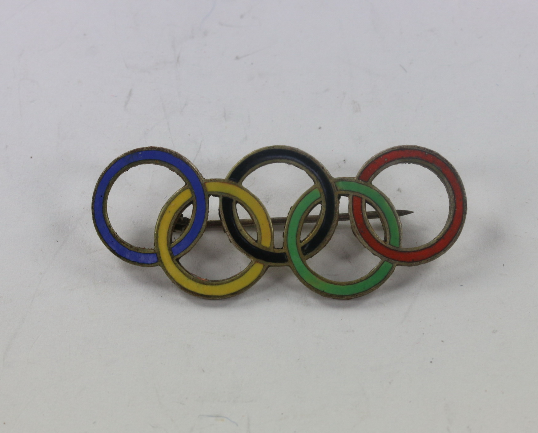 Souvenir Badge Olympiade 1936 Berlin, Large Olympic Rings. – Bild 1