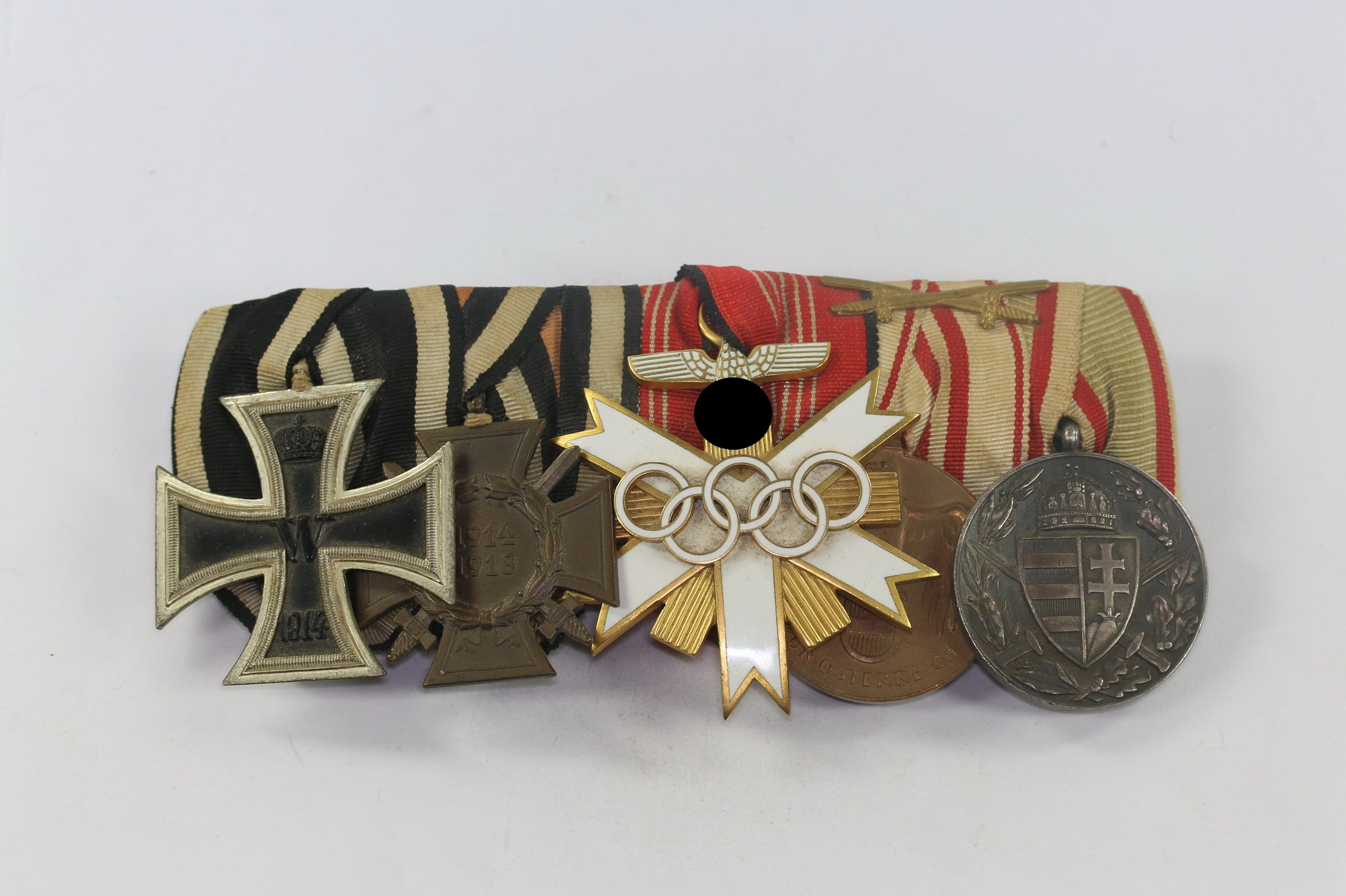 ordenschnalle_5_x_olympia_ehrenzeichen_2 Five Place Medal Bar. Olympic Games Medal 2nd Class 1936. – Bild 1
