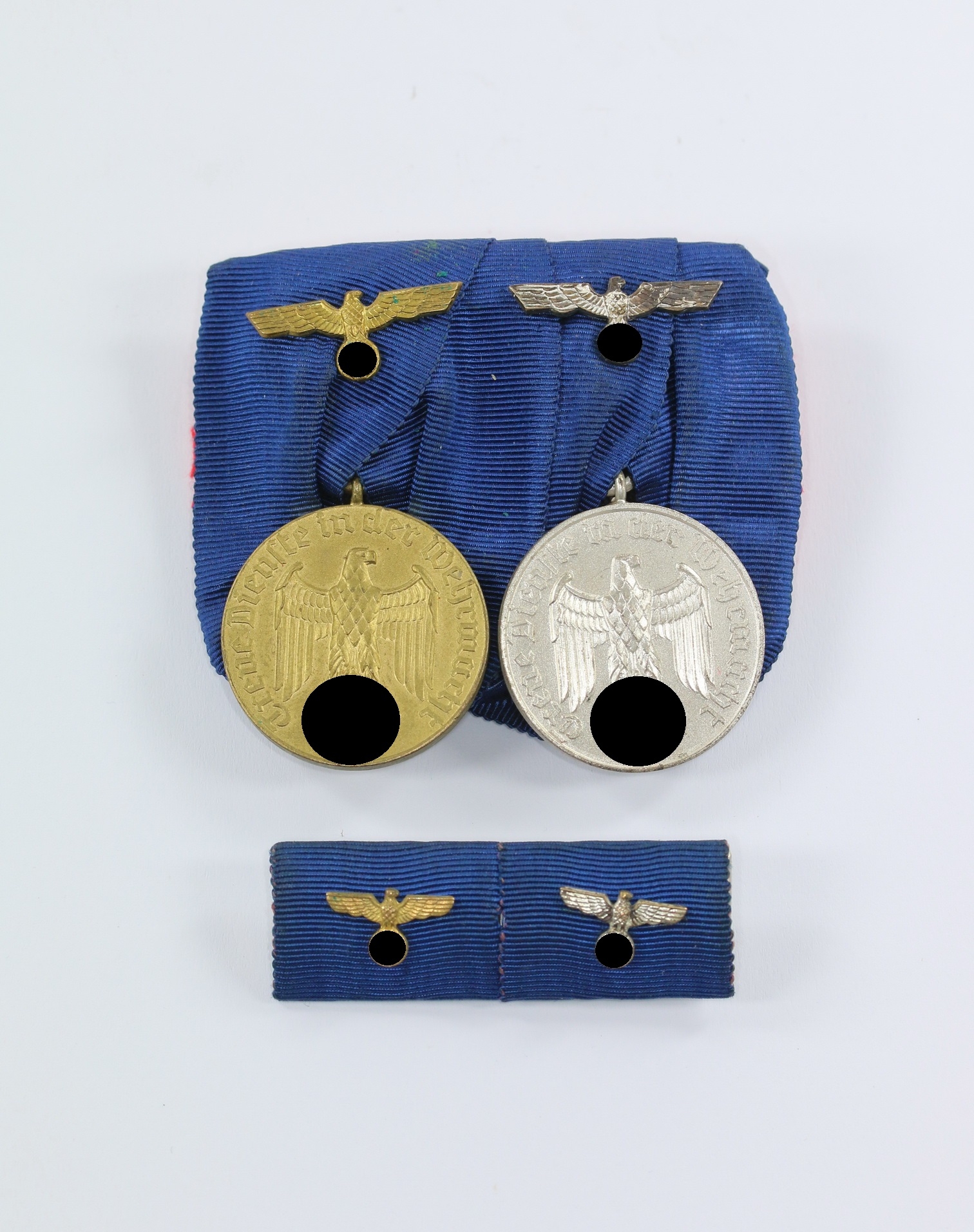 ordenschnalle_wehrmachtsdienstauszeichnung_4_und_12_jahre_1__1 Ordenschnalle 2X + Feldspange – Bild 1