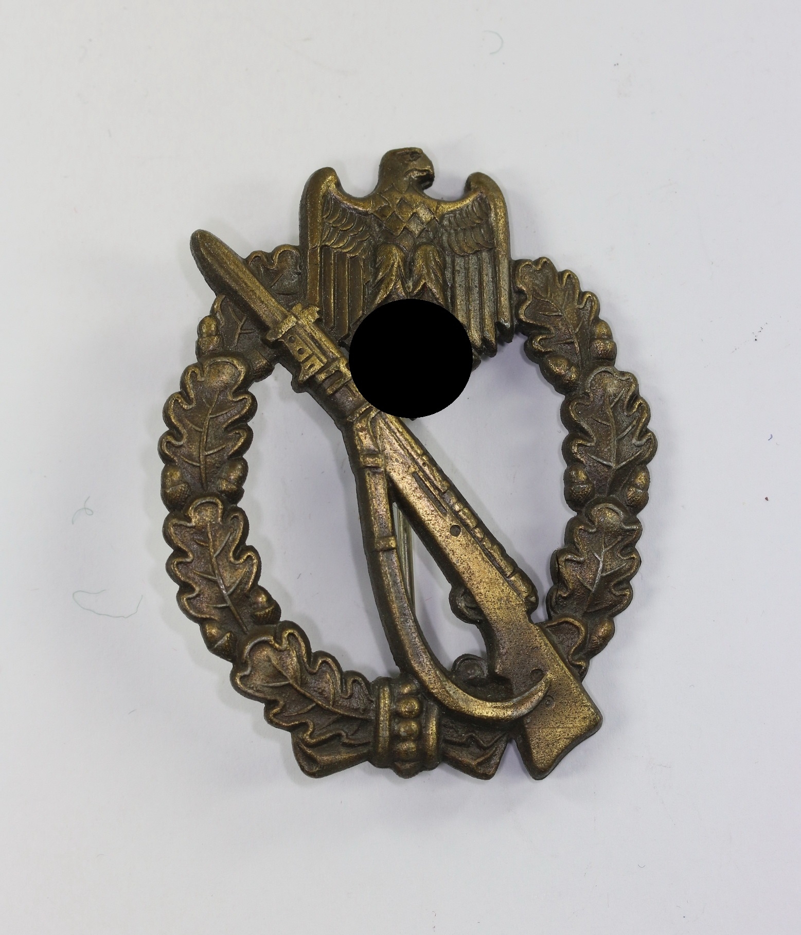 original_infanterie_sturmabzeichen_in_bronze_hst Bronze Infantry Assault Badge. Maker JFS. – Bild 1