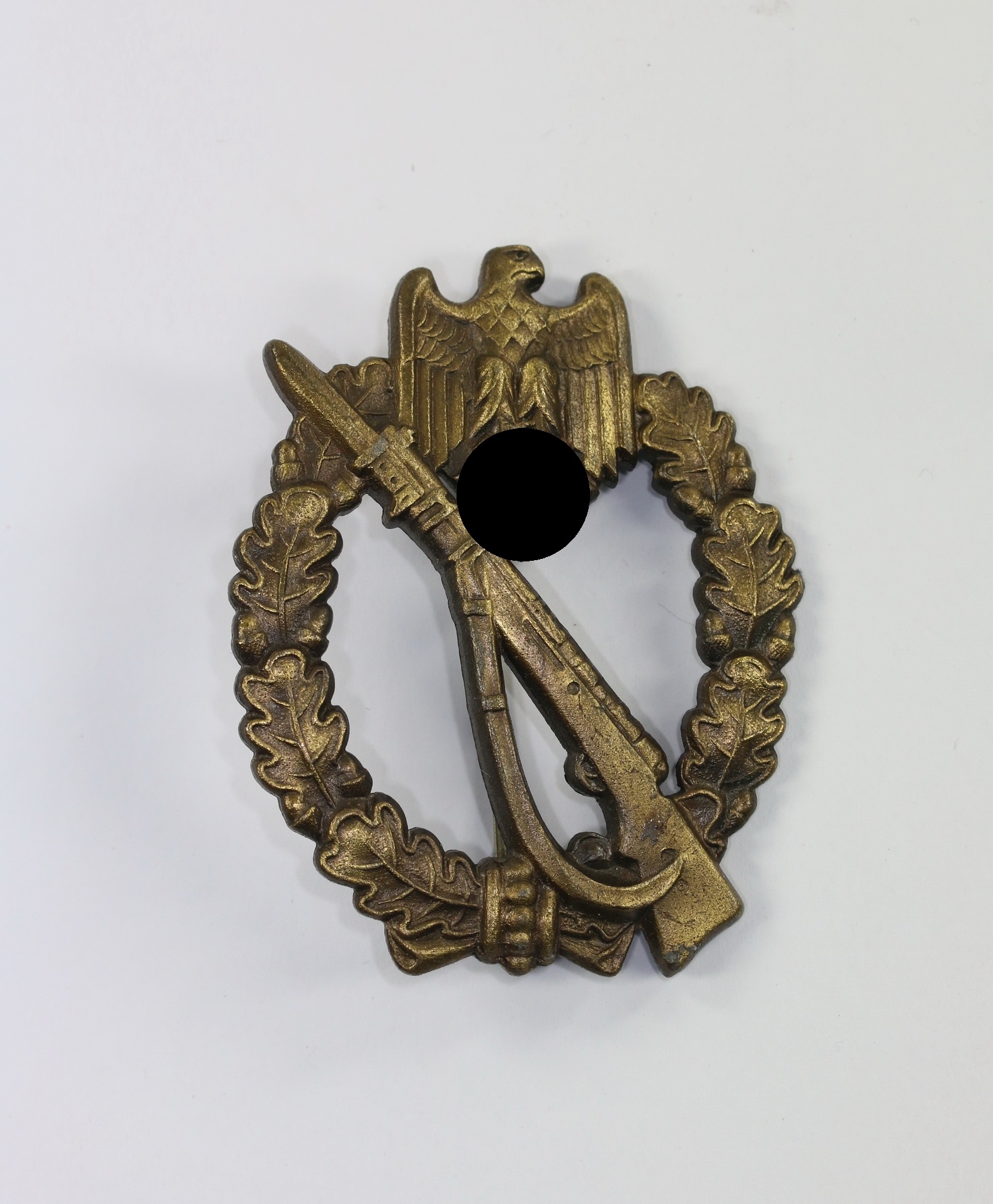 original_infanterie_sturmabzeichen_in_bronze_hst Bronze Infantry Assault Badge. Maker JFS. – Bild 1