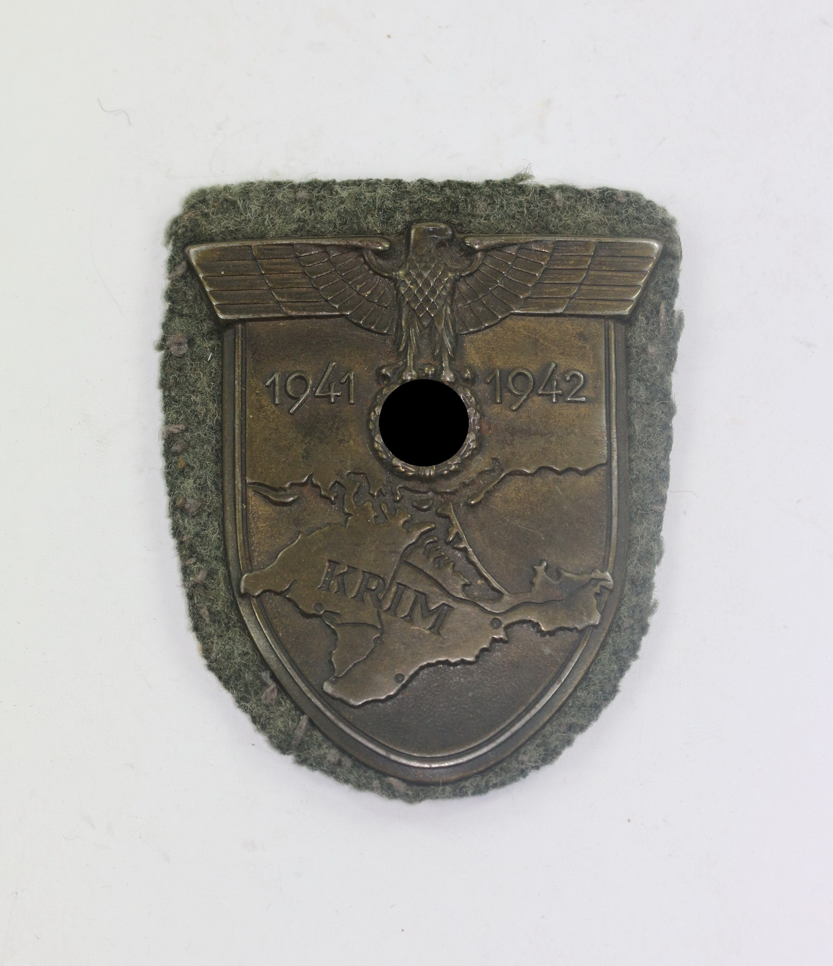 original_krimschild_auf_heerestoff_typ_3_1__1 Crimea Shield on Army Cloth. Type 3.5. – Bild 1