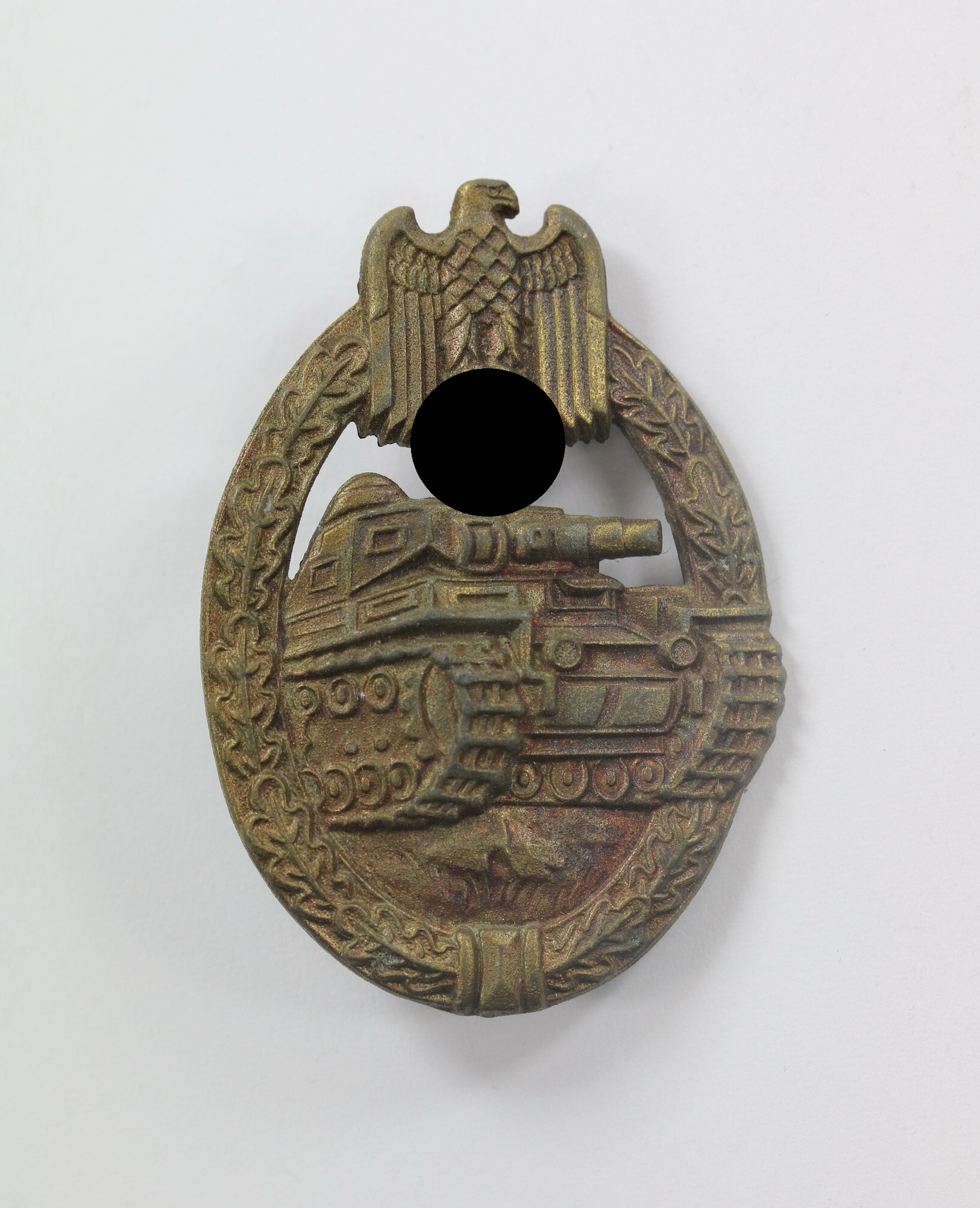 original_panzerkampfabzeichen_in_bronze_hst Bronze Panzer Assault Badge. Maker ÜÜ (E.F. Wiedmann, Frankfurt a.M) – Bild 1
